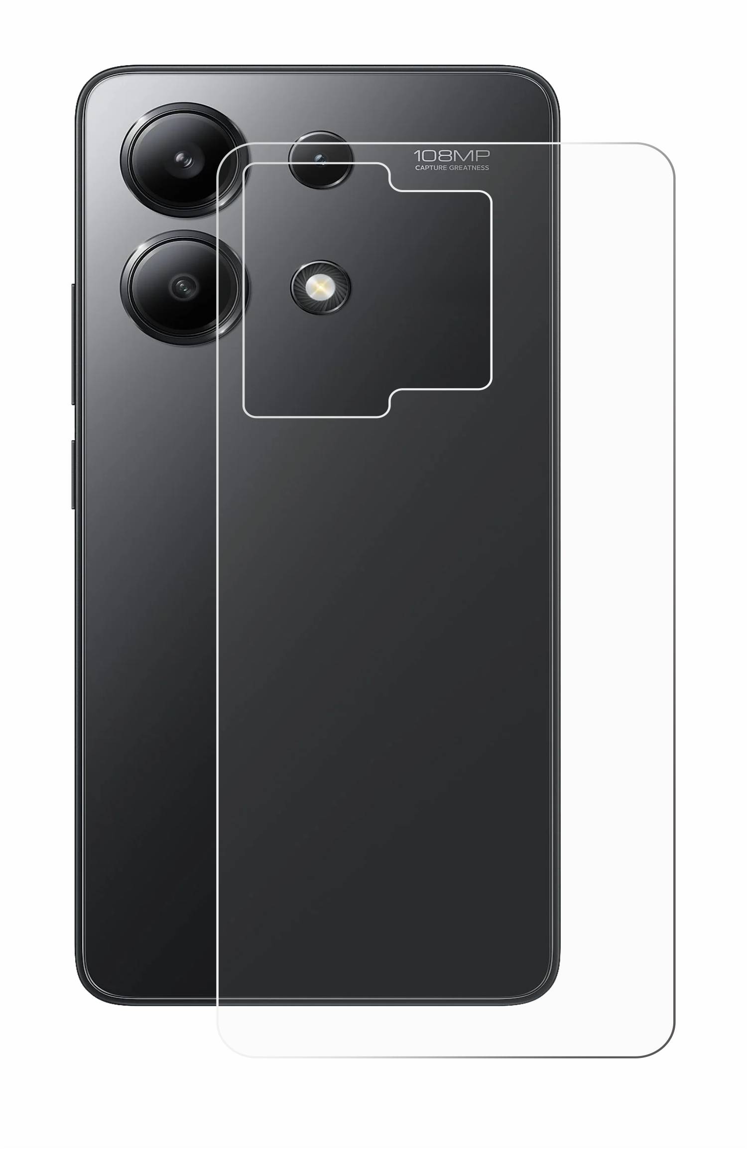 upscreen Bacteria Shield Schutzfolie für Xiaomi Redmi Note 13 (Rückseite) - Antibakteriell