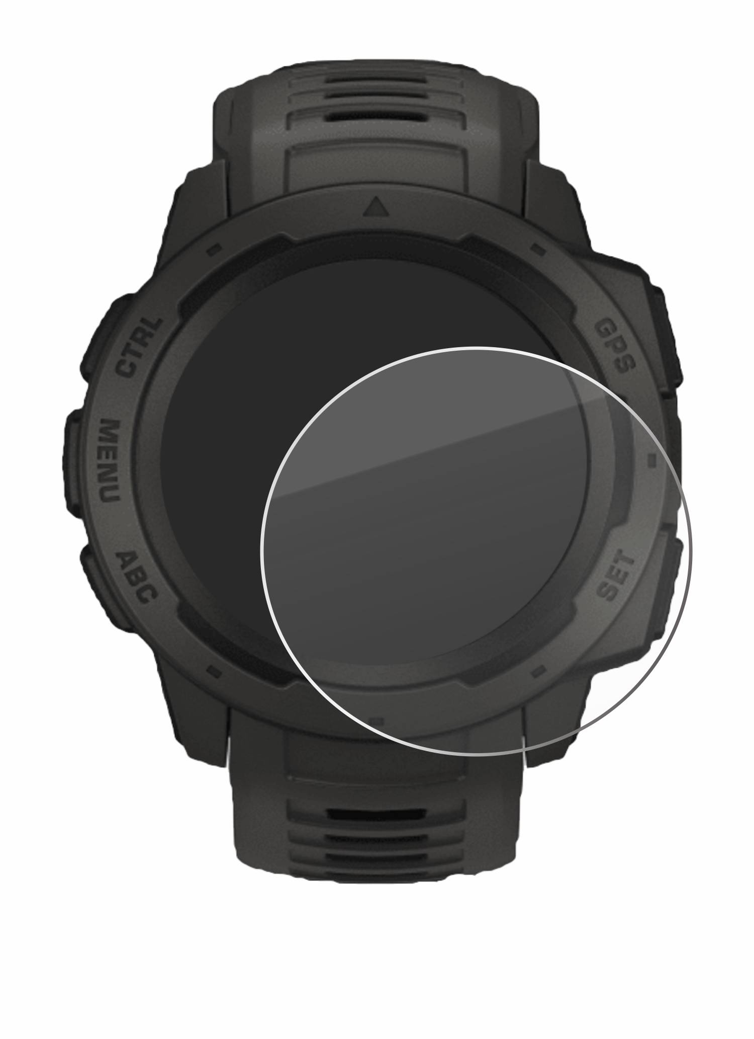 Savvies Schutzglas für Garmin Instinct / Instinct Solar / Instinct 2 Echtglas 9H-Härte klar