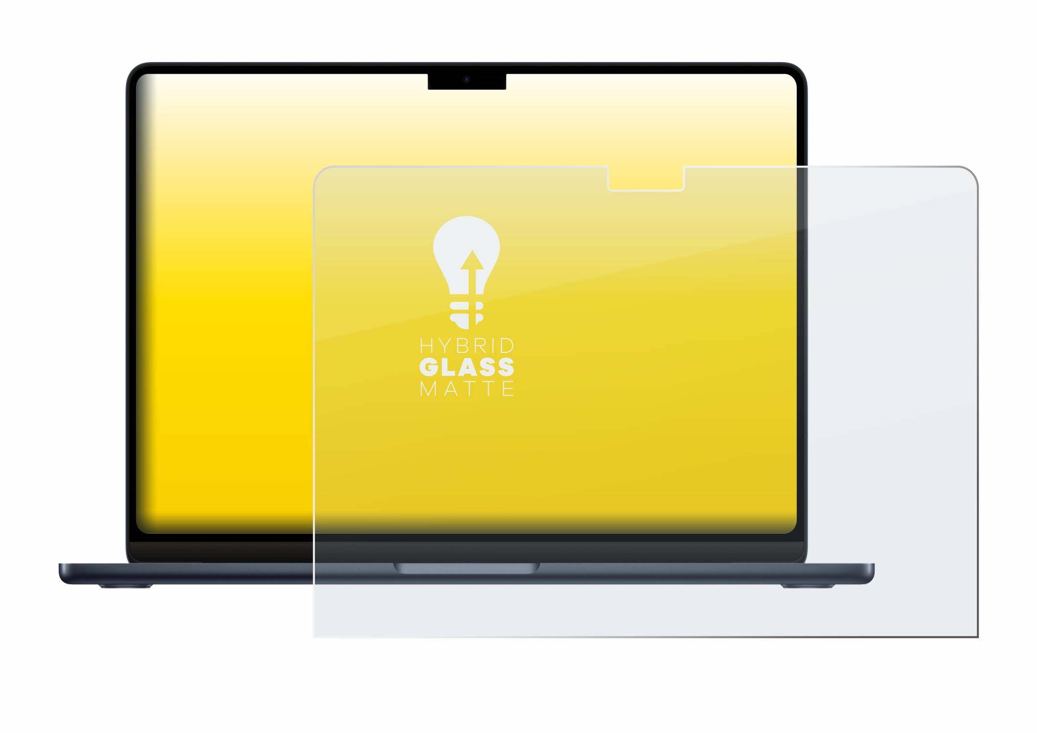 upscreen Hybrid Glas Matt Schutz-Folie für Apple MacBook Air 13 M3 2024