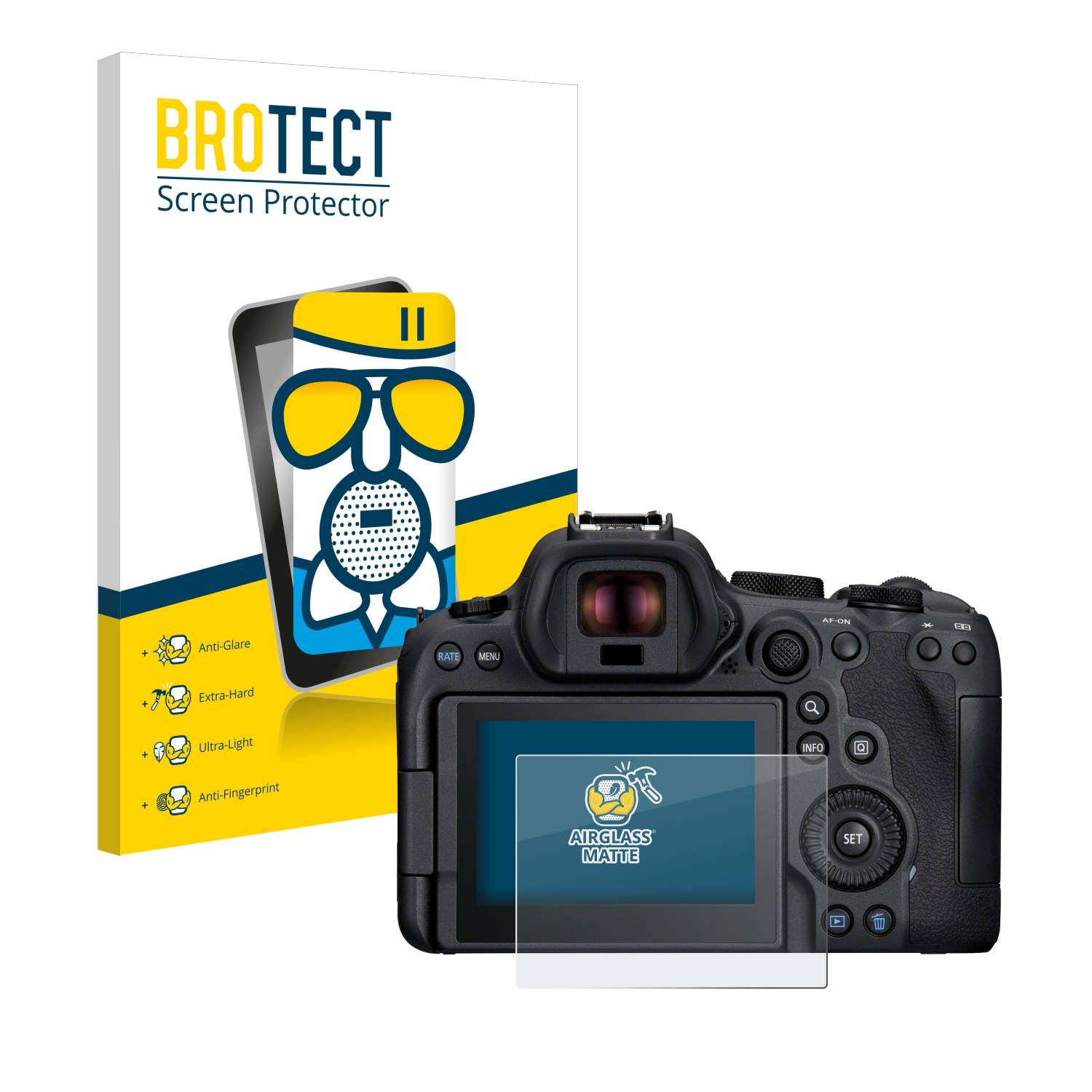 BROTECT AirGlass Flexible Schutz Glas Folie für Canon EOS R6 Mark II Matt Entspiegelt