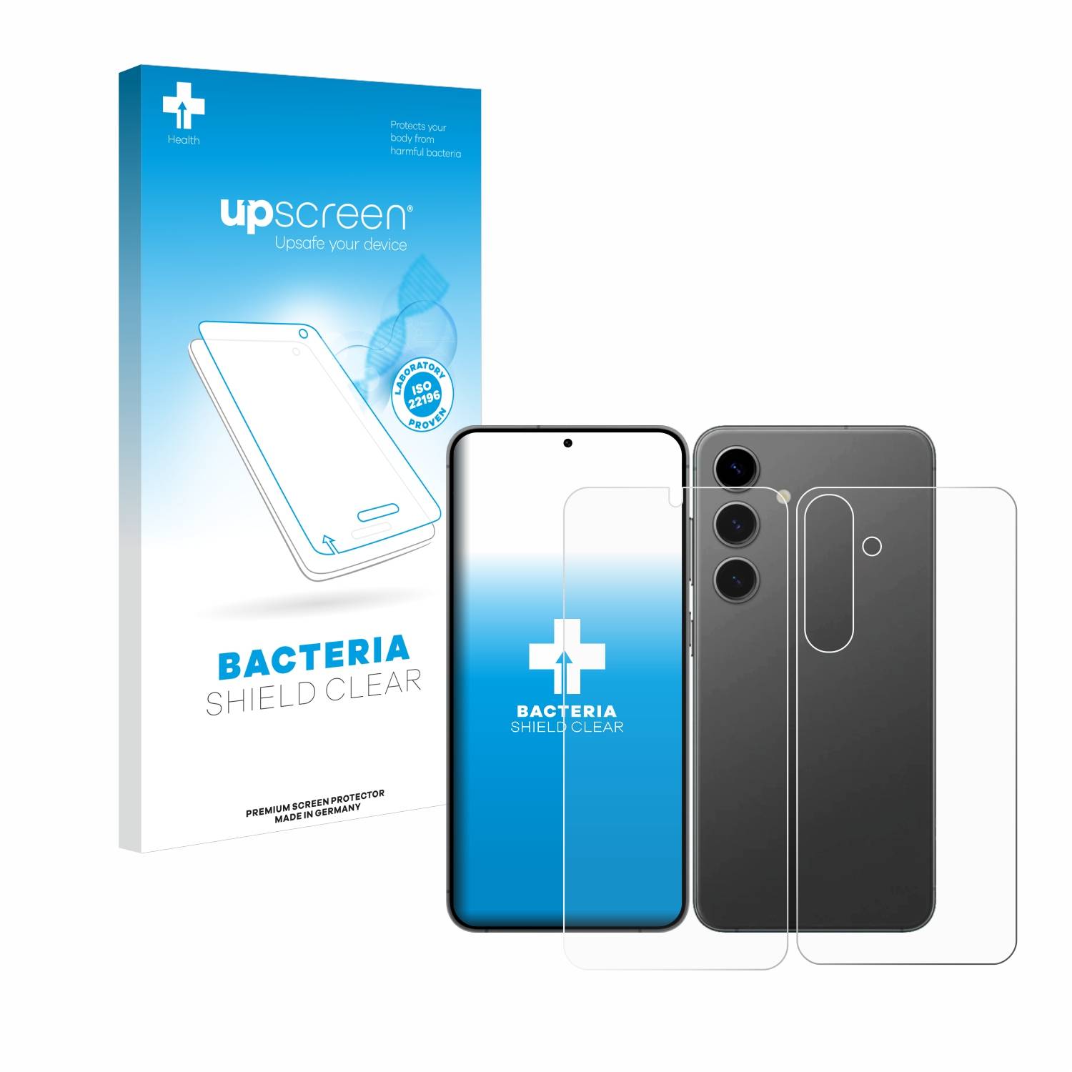 upscreen Bacteria Shield Schutzfolie für Samsung Galaxy S24 Plus (Display+Rückseite) - Antibakteriell