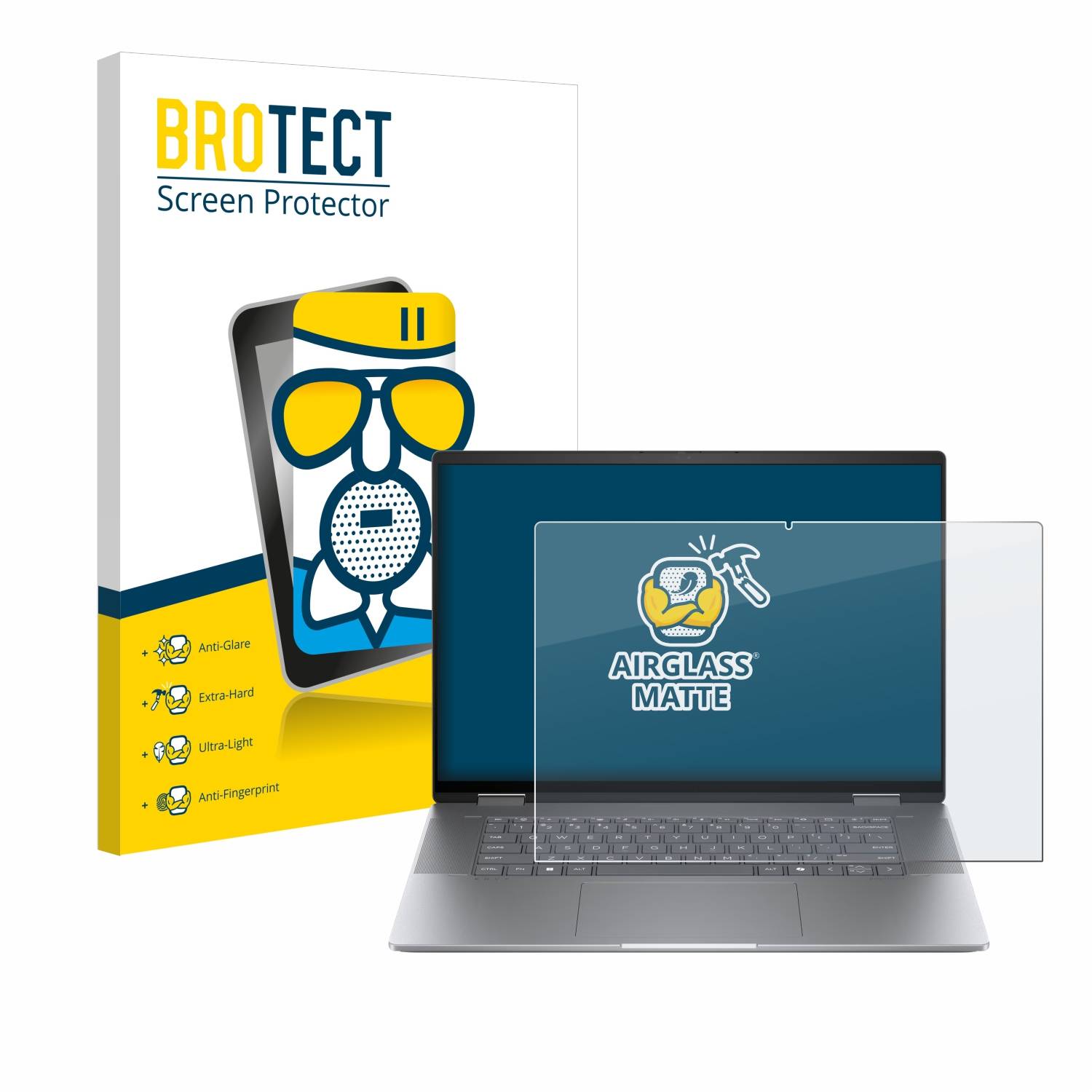 BROTECT AirGlass Flexible Schutz Glas Folie für HP Envy x360 2-in-1 16 Matt Entspiegelt