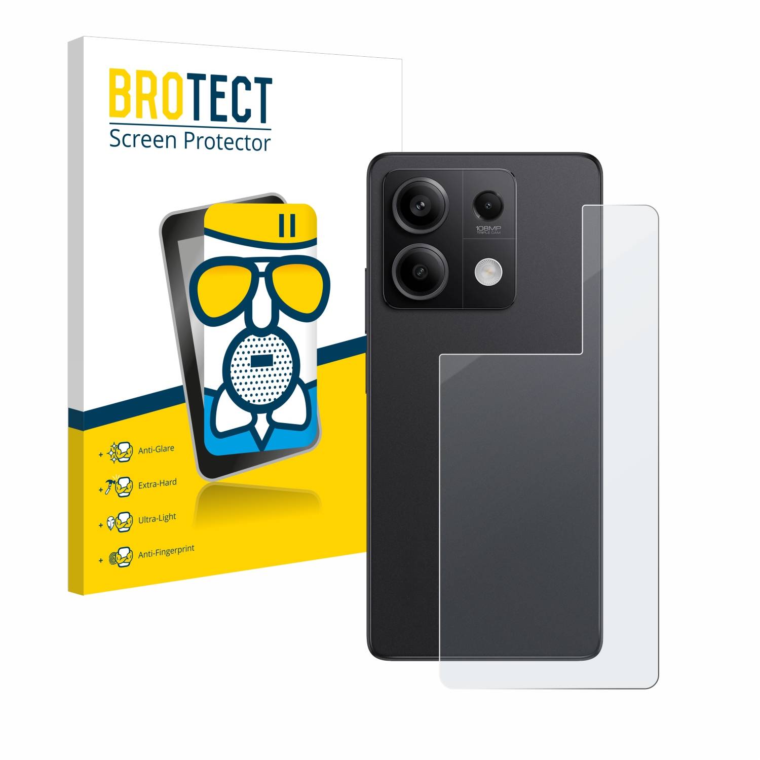 BROTECT AirGlass Matt Glas Schutz Folie für Xiaomi Redmi Note 13 Pro 5G (Rückseite)