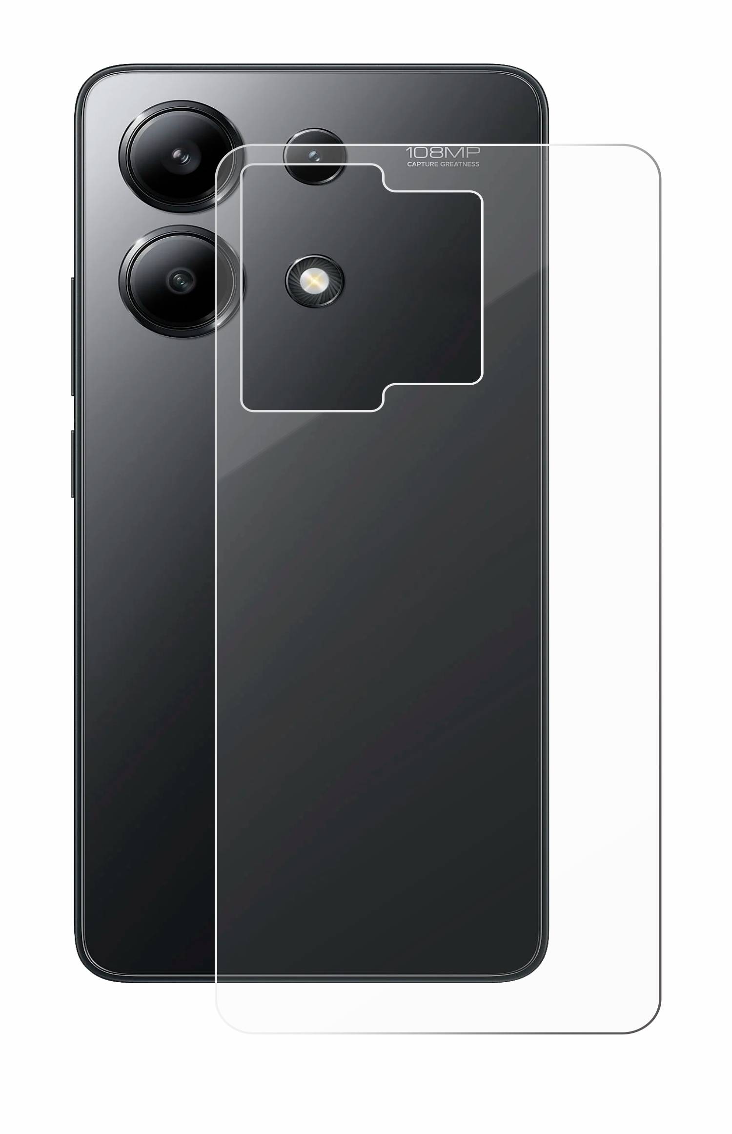 upscreen Hybrid Glas Schutz-Folie für Xiaomi Redmi Note 13 4G (Rückseite)