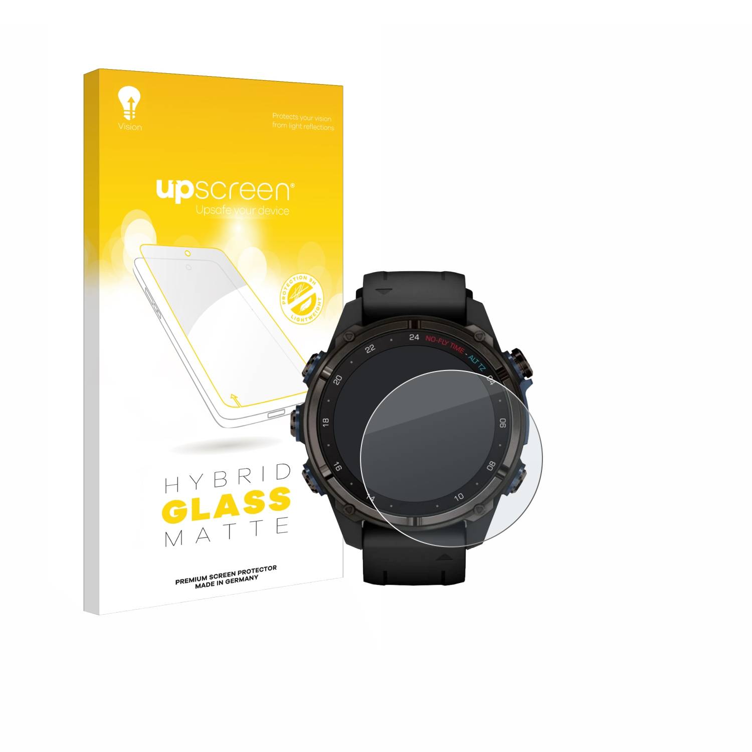 upscreen Hybrid Glas Matt Schutz-Folie für Garmin Descent Mk3i (43 mm)