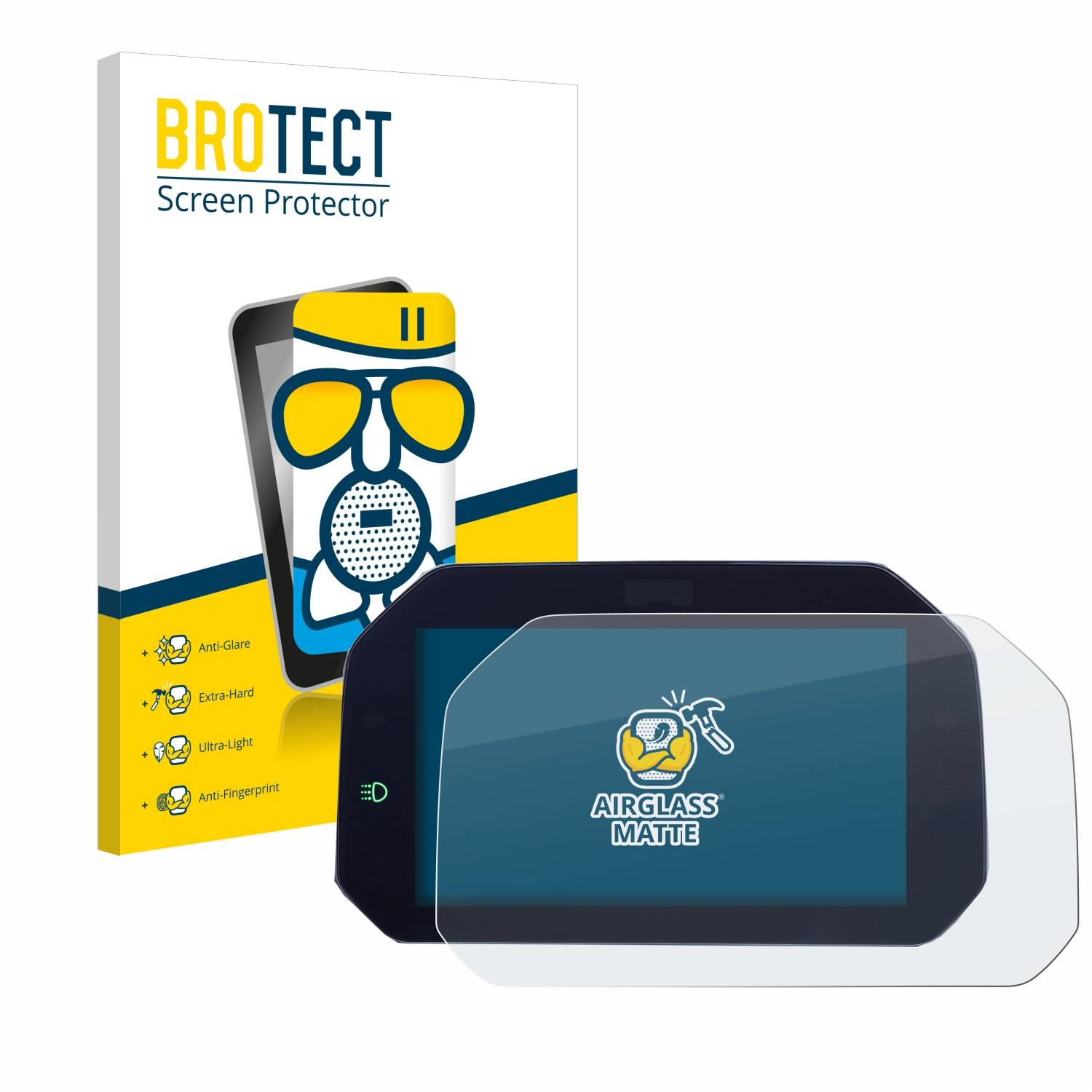 BROTECT AirGlass Flexible Schutz Glas Folie für BMW R 1250 GS 2023 TFT 6.5" Matt Entspiegelt