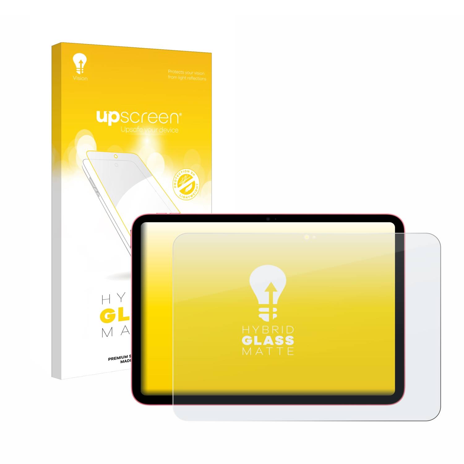 upscreen Hybrid Glas Matt Schutz-Folie für Apple iPad 10.9 WiFi Cellular 2022 (10. Gen.)