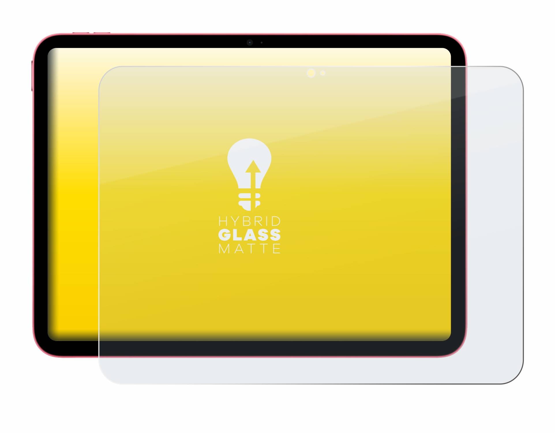upscreen Hybrid Glas Matt Schutz-Folie für Apple iPad 10.9 WiFi Cellular 2022 (10. Gen.)