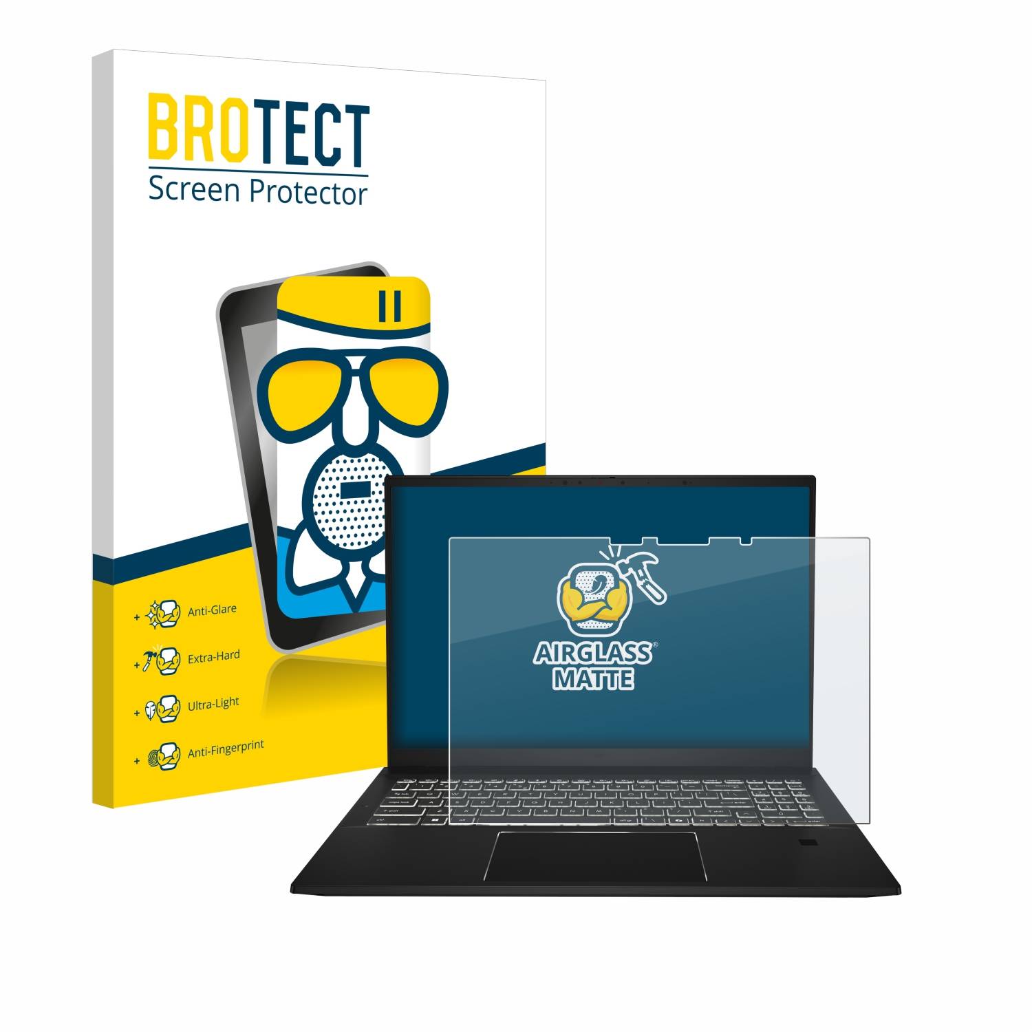BROTECT AirGlass Matt Glas Schutz Folie für MSI Summit E16 AI Studio