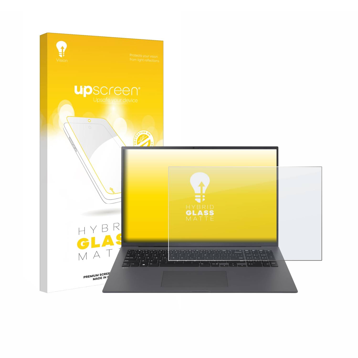 upscreen Hybrid Glas Matt Panzer-Folie für LG gram 17 2024