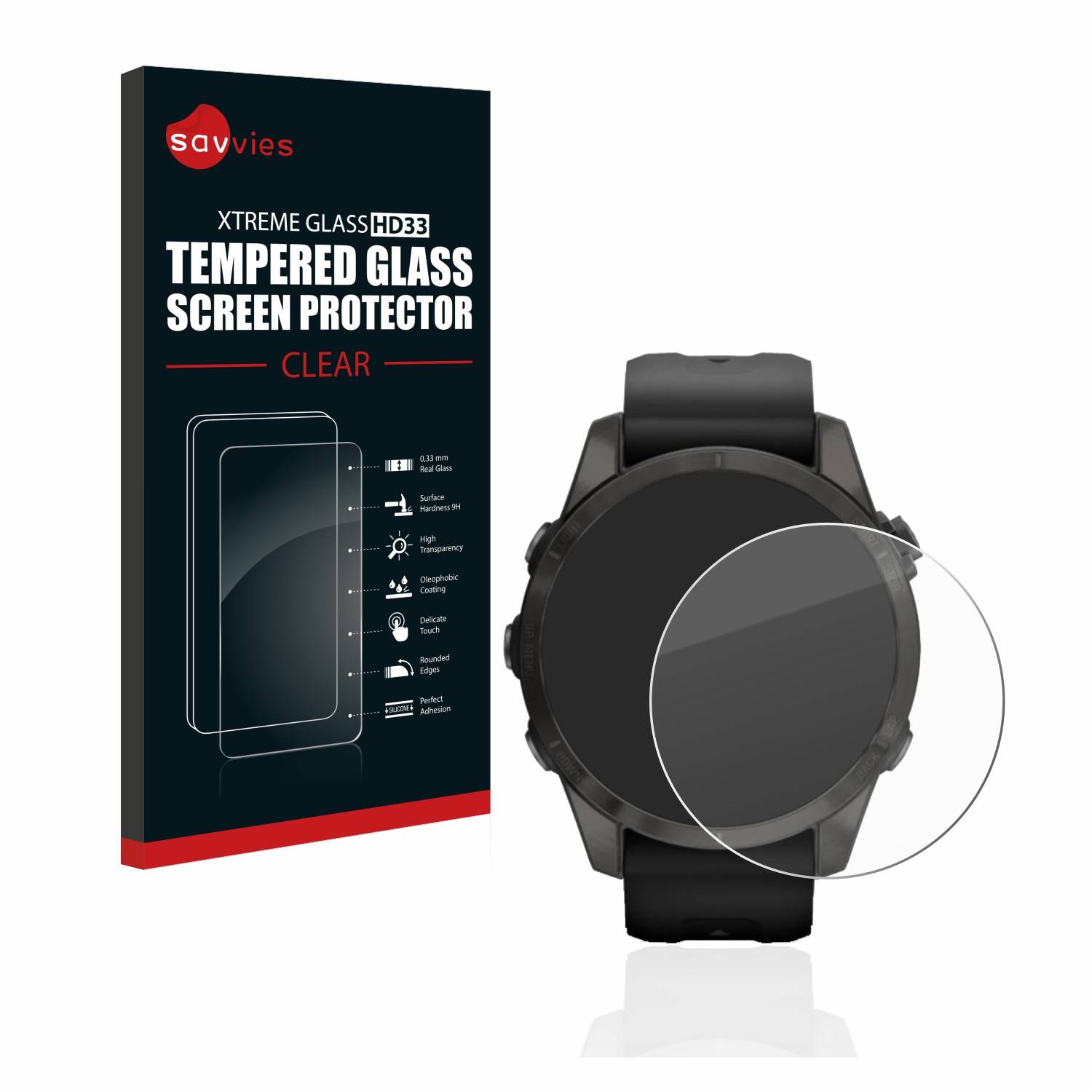 Savvies Clear Schutzglas für Garmin Epix Pro (Gen 2) (42 mm)