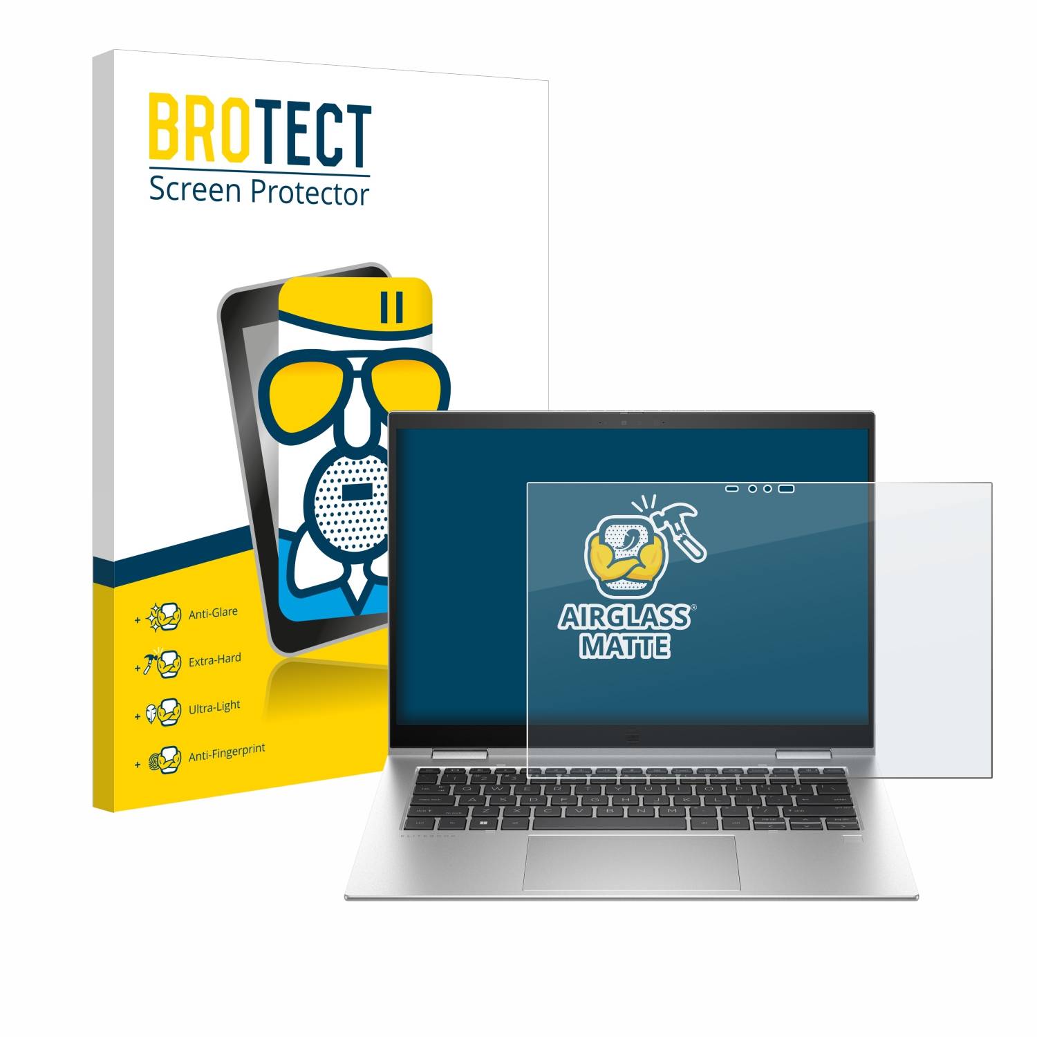 BROTECT AirGlass Flexible Schutz Glas Folie für HP EliteBook x360 1040 G10 Matt Entspiegelt