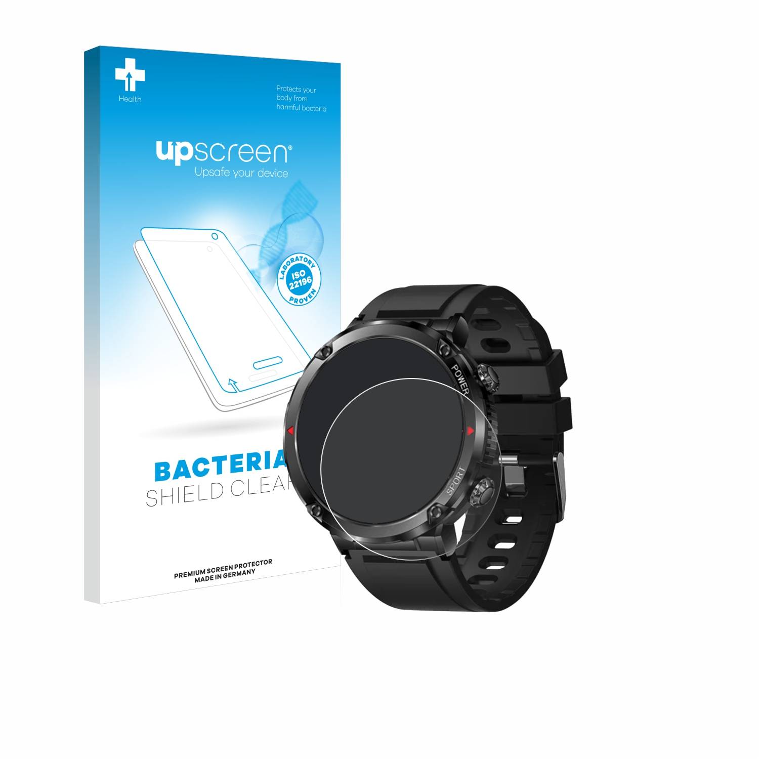 upscreen Bacteria Shield Schutzfolie für LIGE Smartwatch 1.6 - Antibakteriell