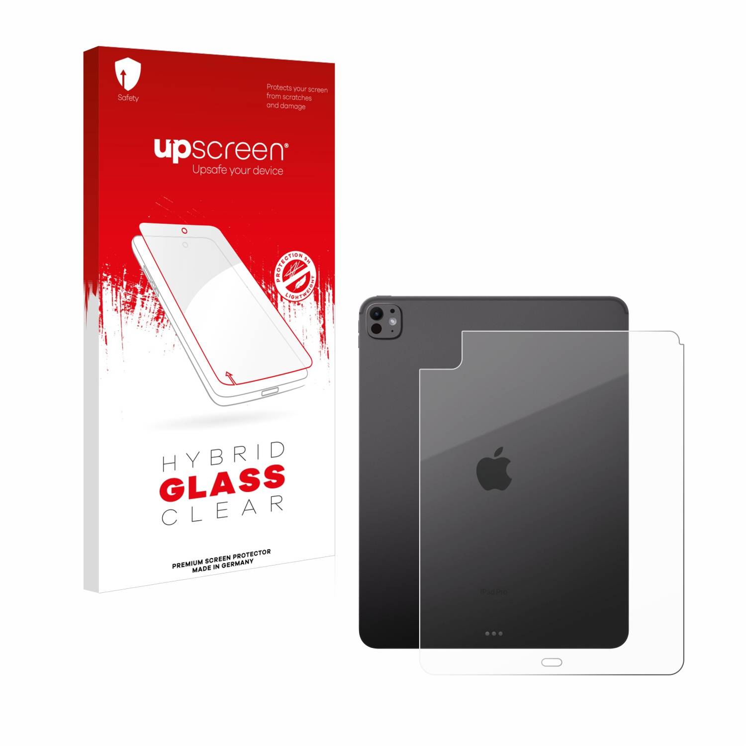 upscreen Hybrid Glas Schutz-Folie für Apple iPad Pro 13 WiFi Cellular 2024 (Rückseite)