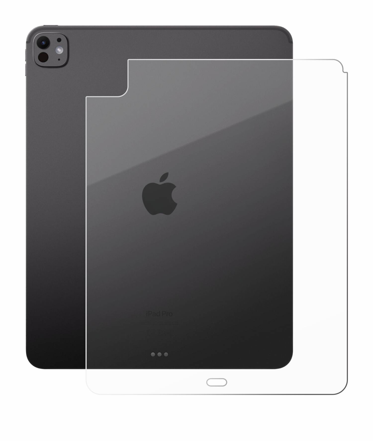 upscreen Hybrid Glas Schutz-Folie für Apple iPad Pro 13 WiFi Cellular 2024 (Rückseite)