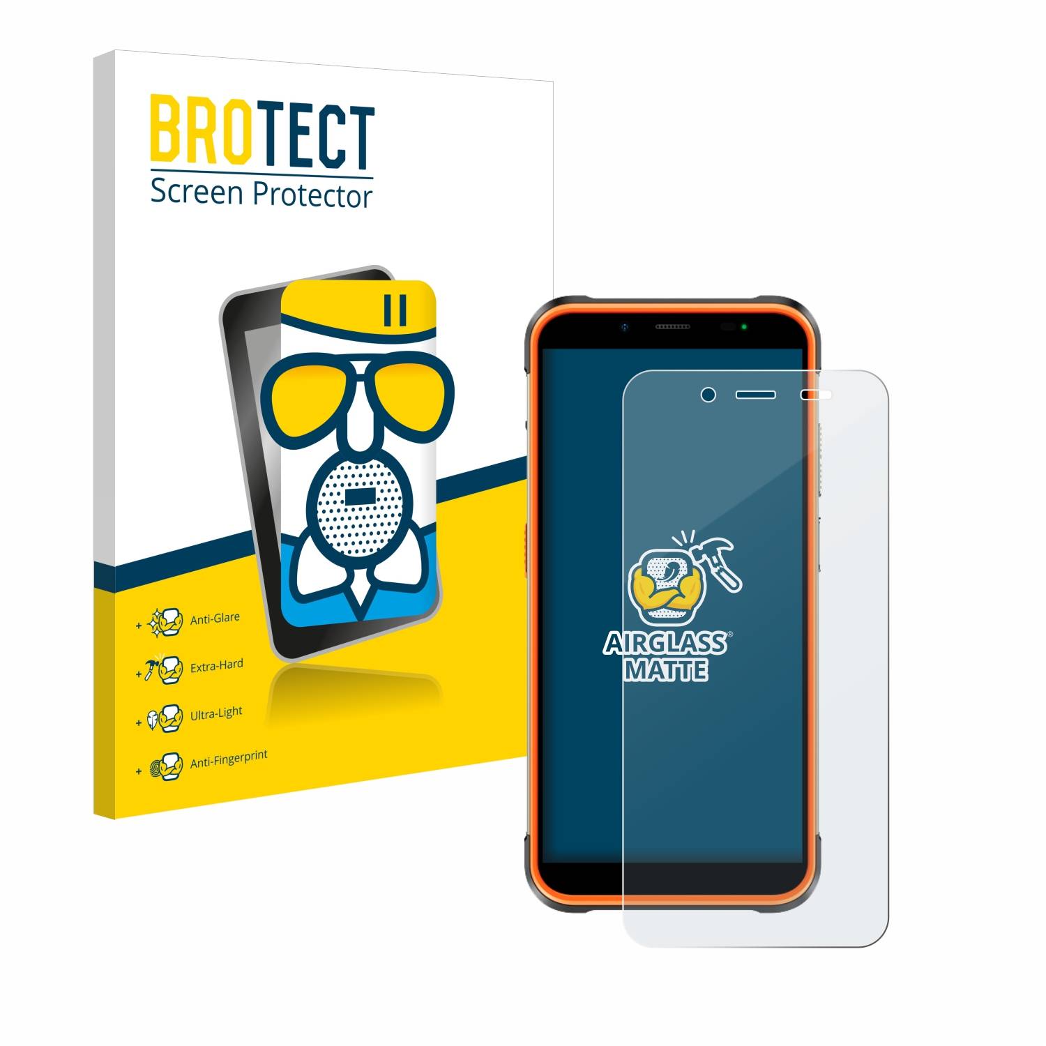 BROTECT AirGlass Matt Glas Schutz Folie für Ulefone Power Armor 16S