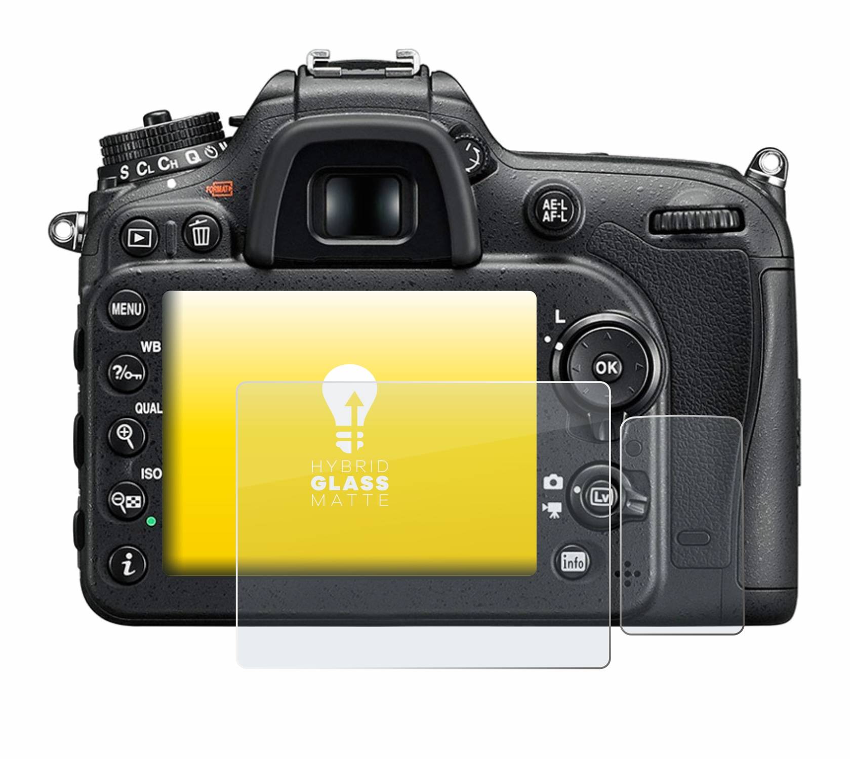 upscreen Flexible Schutz Glas Folie für Nikon D7200 Schutzglas 9H Hybridglas Matt Entspiegelt