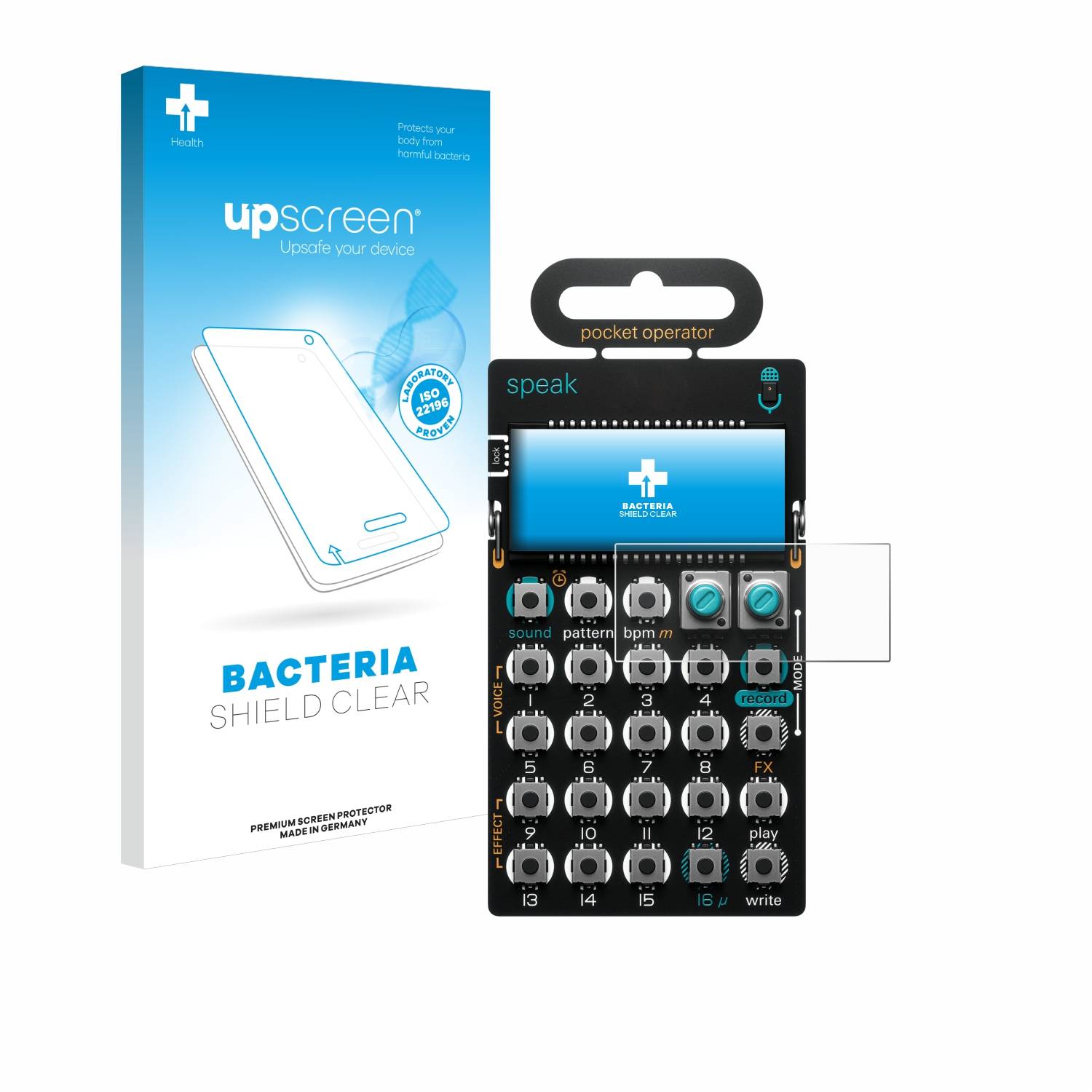 upscreen Bacteria Shield Schutzfolie für Teenage Engineering PO-35 speak - Antibakteriell