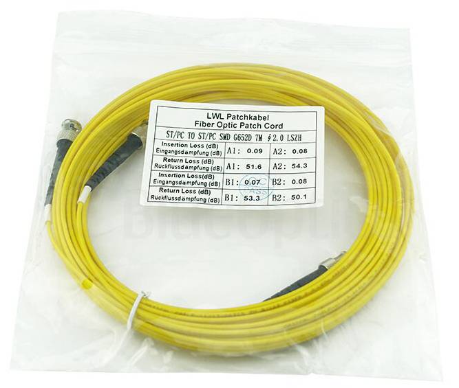 BLUEOPTICS - Duplex LWL Patchkabel ST-PC/ST-PC Singlemode 0.5 Meter