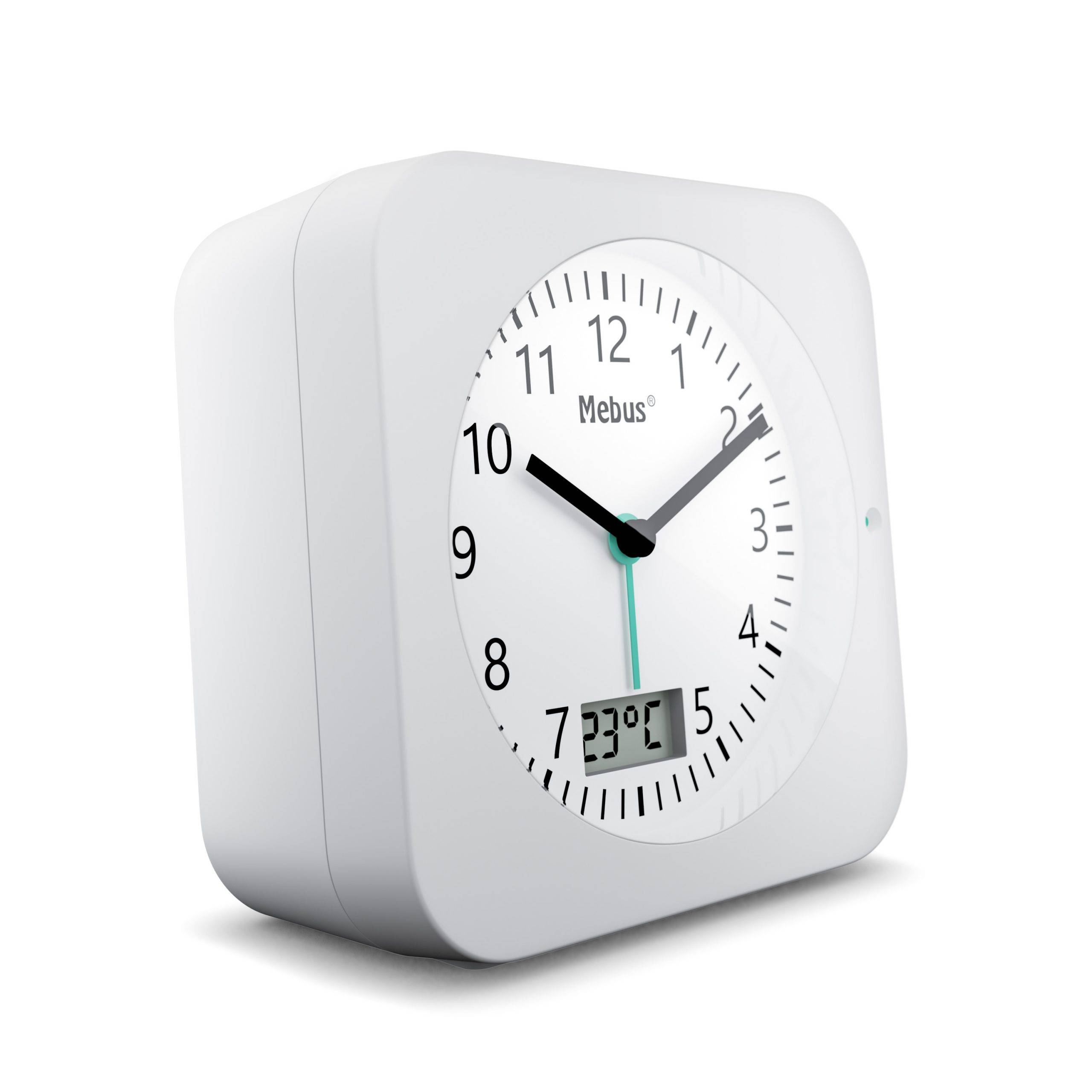 Mebus 25610, Digitaler Wecker, Weiß, 12 h, F, °C, Radio/Summer, Analog
