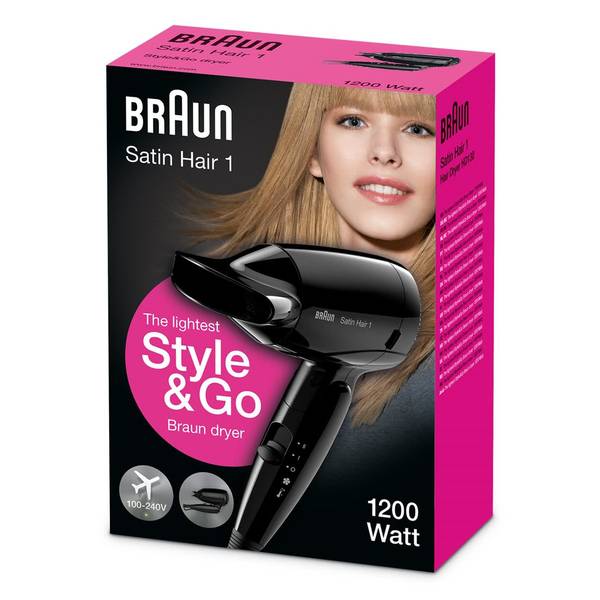 Braun HD130, Schwarz, Hängender Ring, 1200 W, 100 - 240 V, 50 - 60 Hz, 350 g