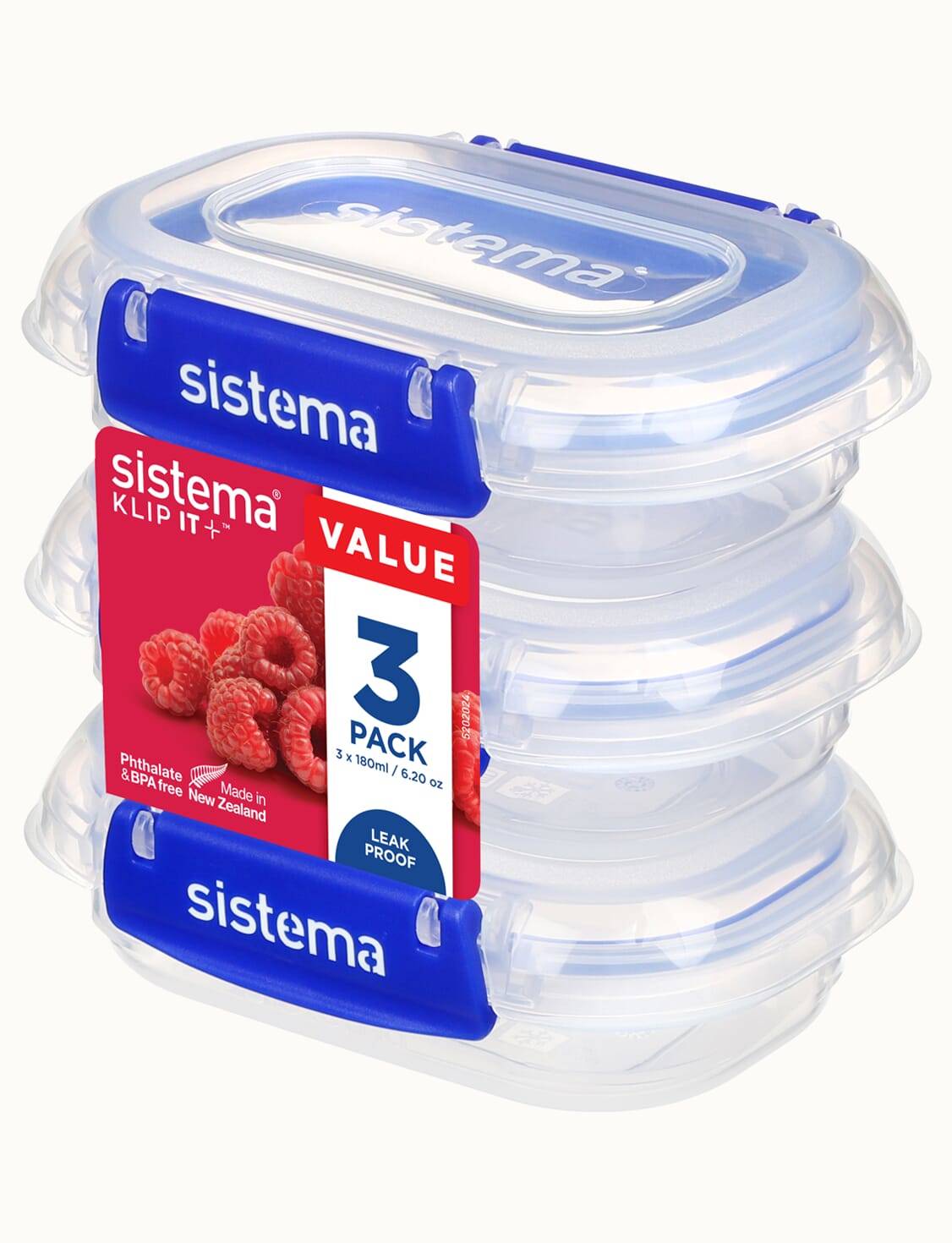 sistema Frischhaltedosen Set KLIP IT PLUS 3 x 180 ml blau Multimedia-Technik Vorratsbehälter