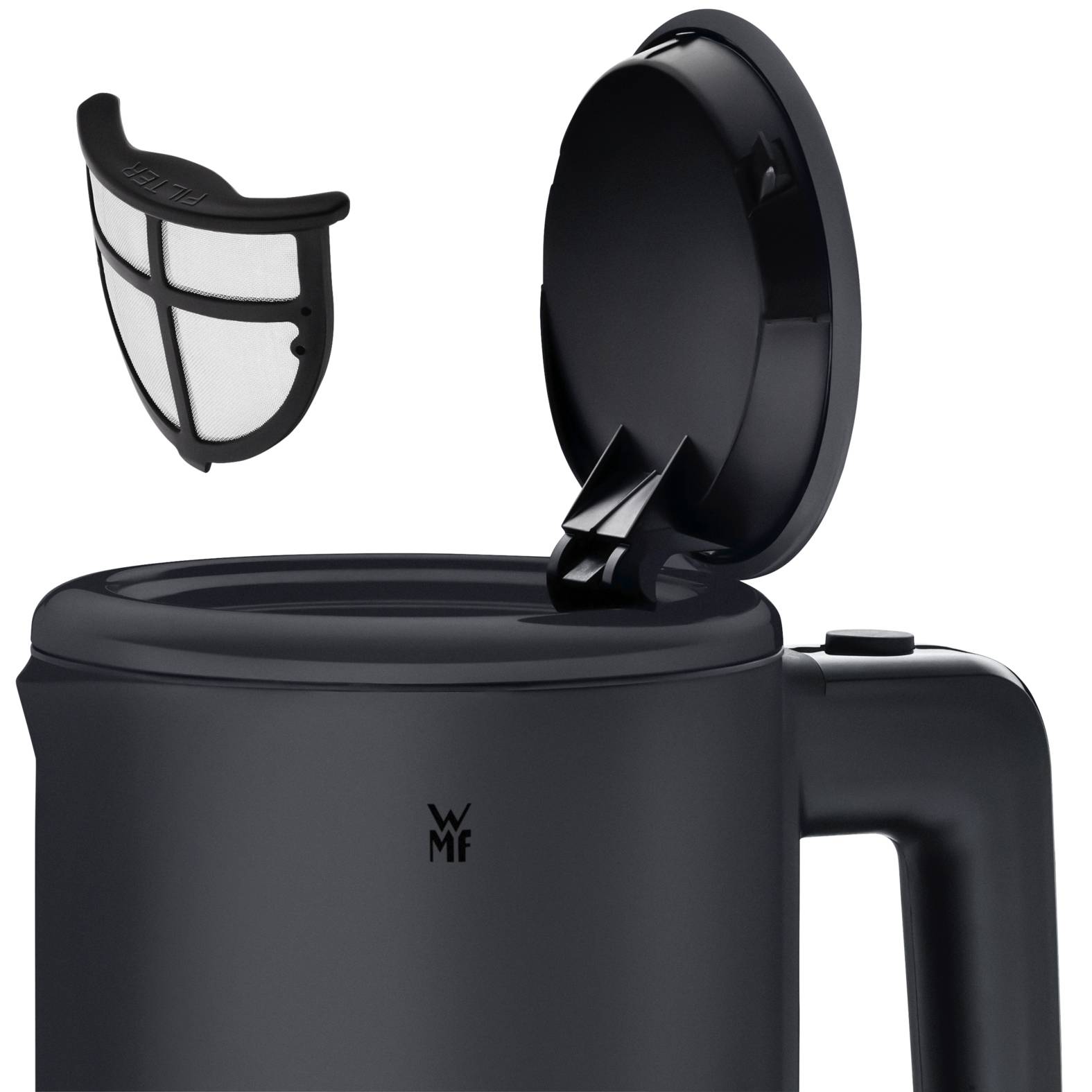 WMF KITCHENminis 0413140071, 0,8 l, 1800 W, Schwarz, Edelstahl, Wasserstandsanzeige, Überhitzungsschutz