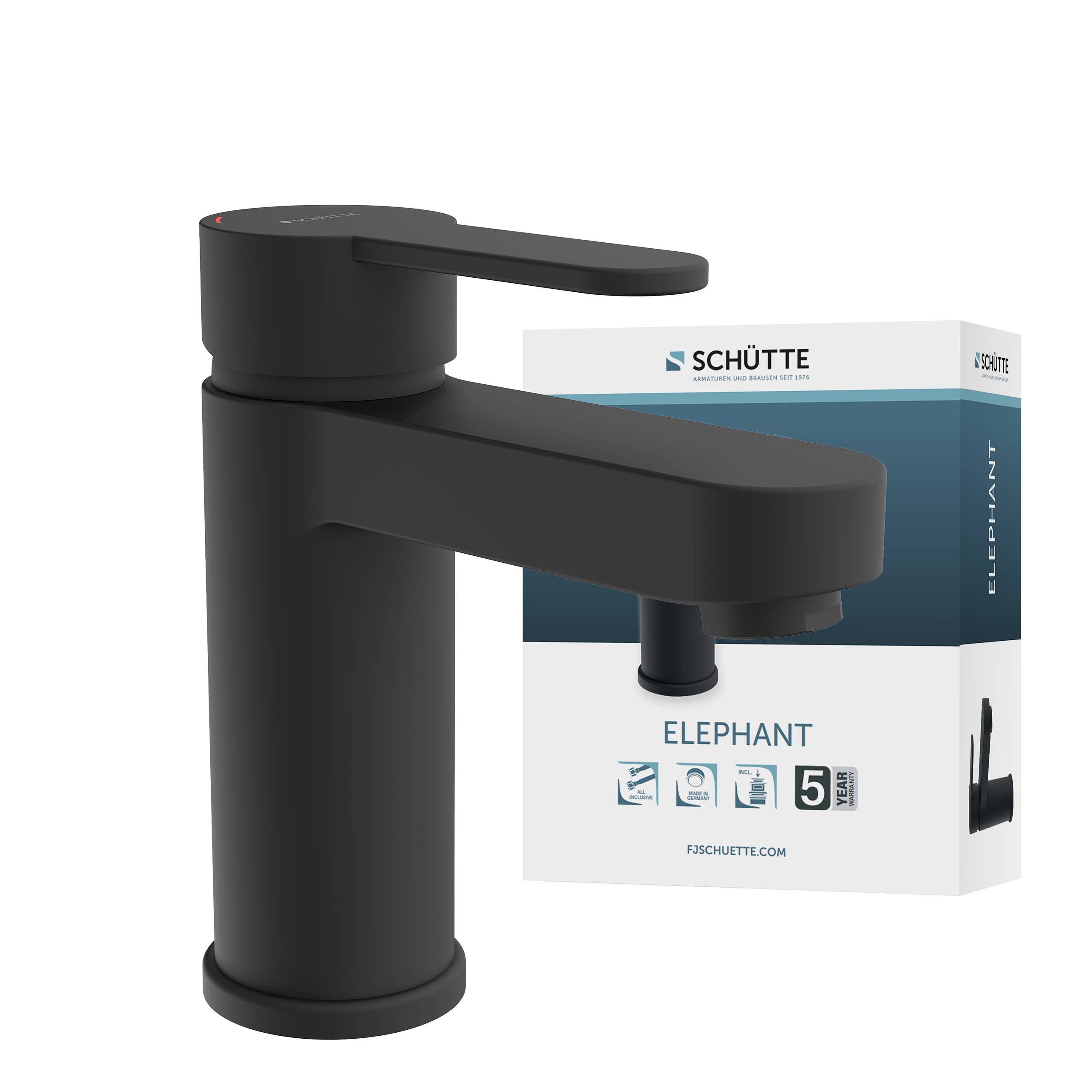 ELEPHANT Waschtischarmatur, Schwarz matt