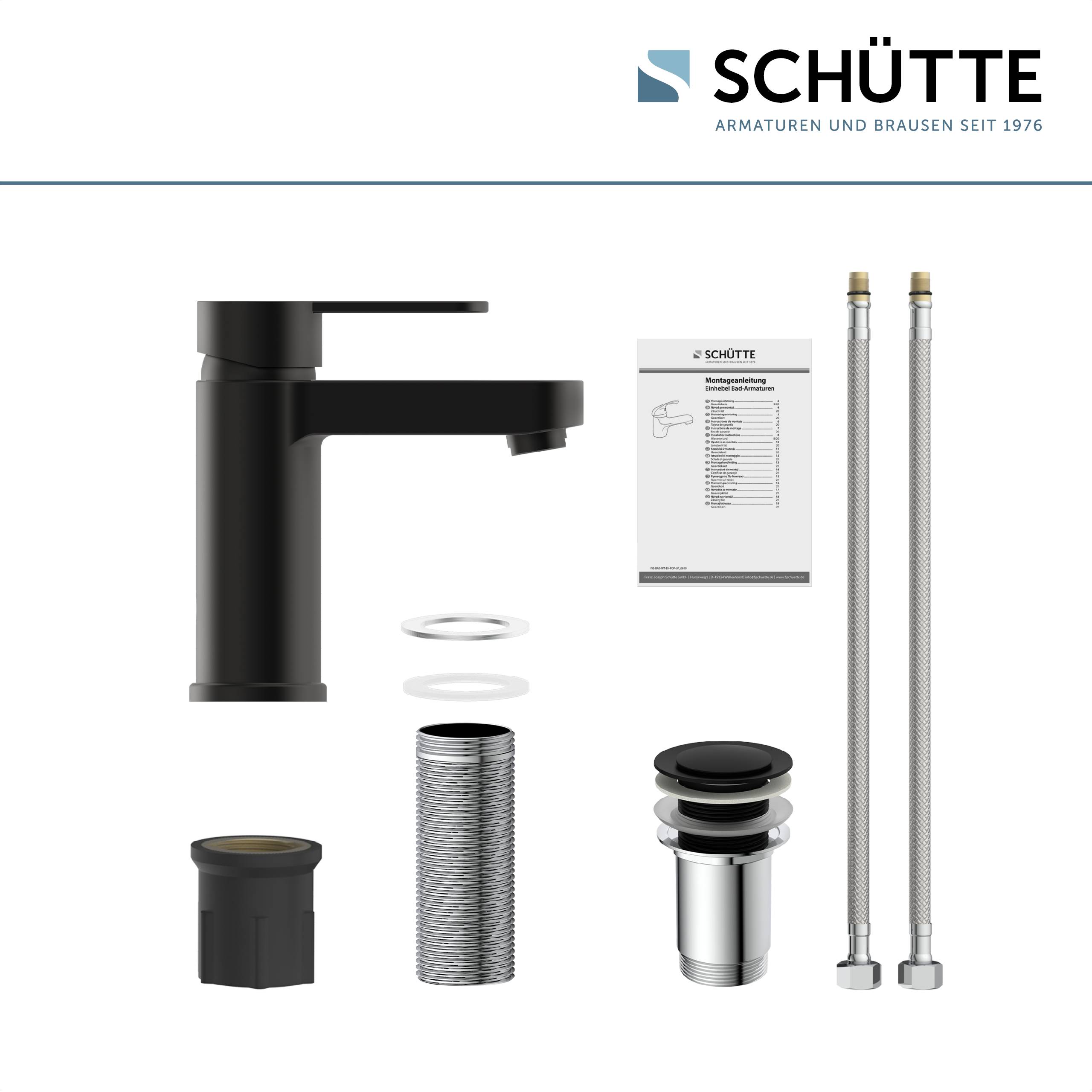 ELEPHANT Waschtischarmatur, Schwarz matt