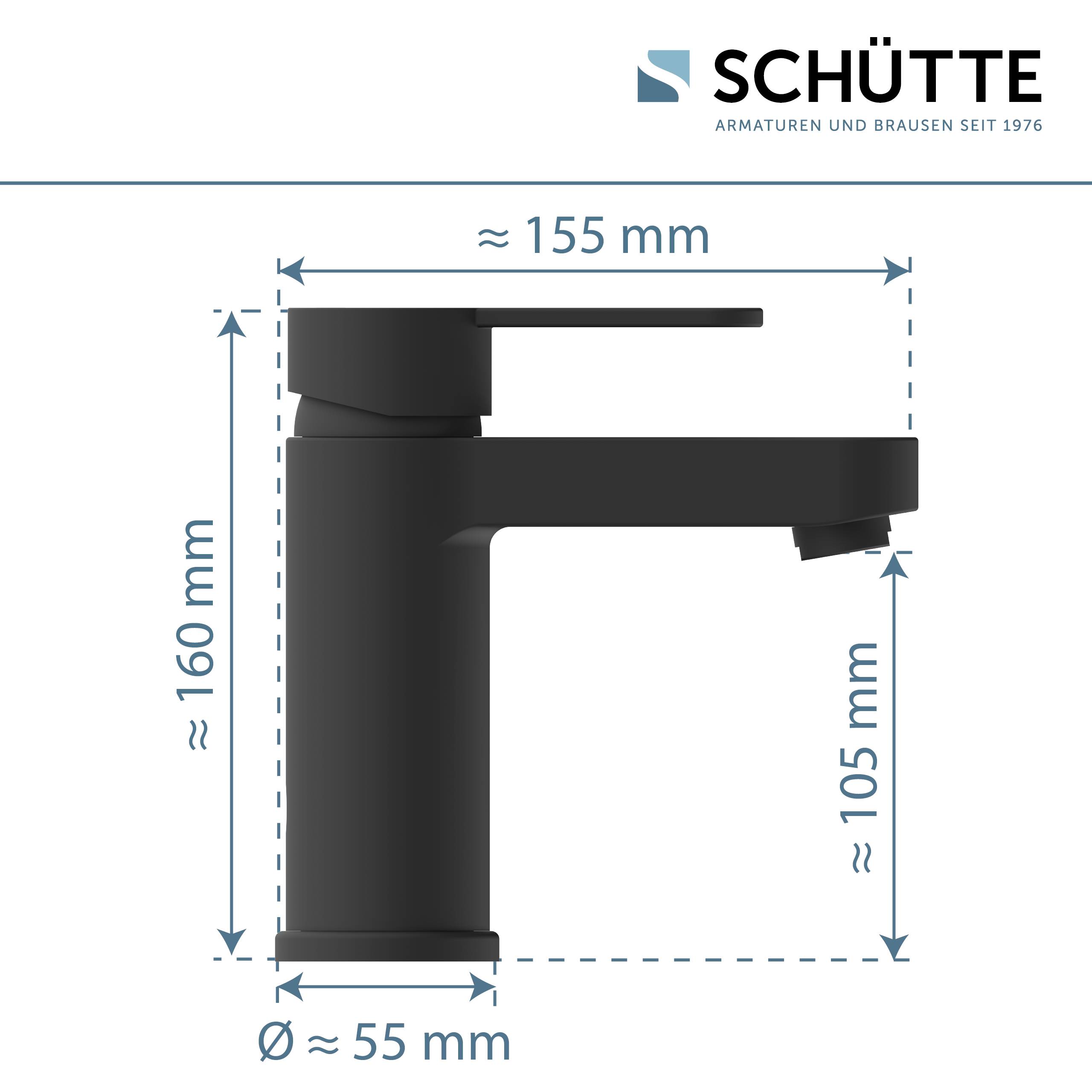 ELEPHANT Waschtischarmatur, Schwarz matt