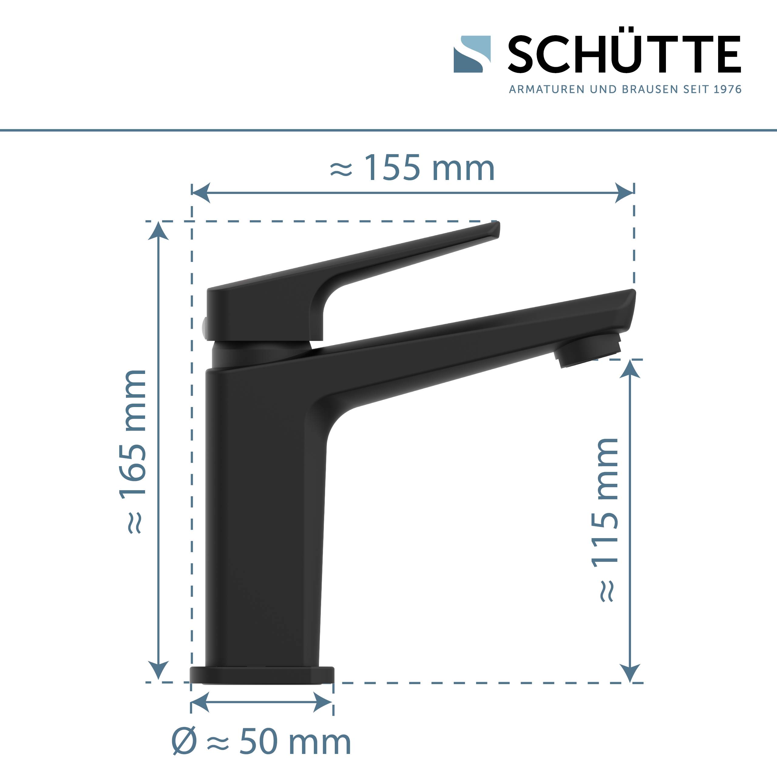 RAVEN Waschtischarmatur, Schwarz matt