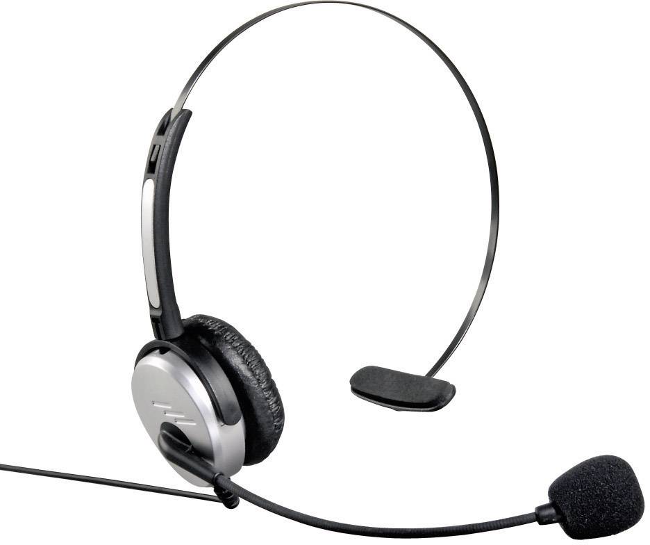 Hama 40625 Telefon On Ear Headset kabelgebunden Mono Silber, Schwarz
