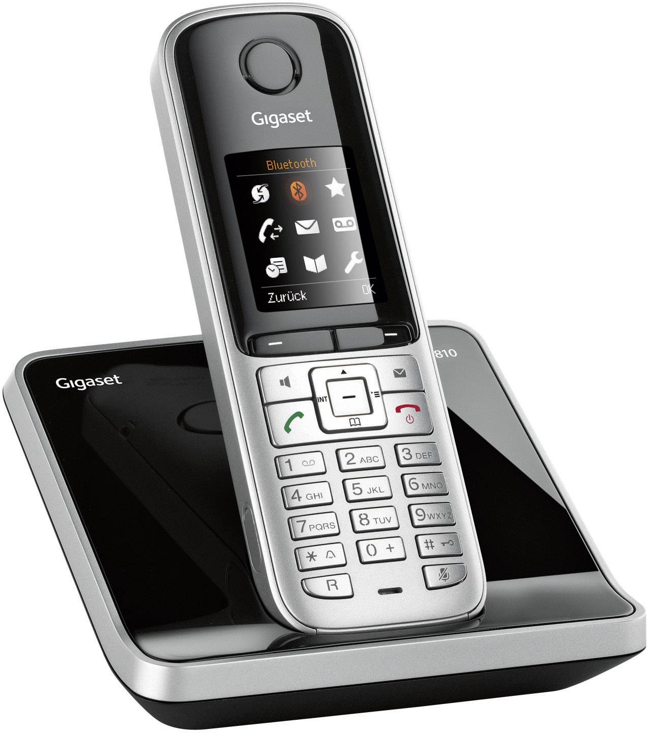 Gigaset S810 DECT, GAP, Bluetooth® Schnurloses Telefon analog Bluetooth, Headsetanschluss Schwarz, Silber