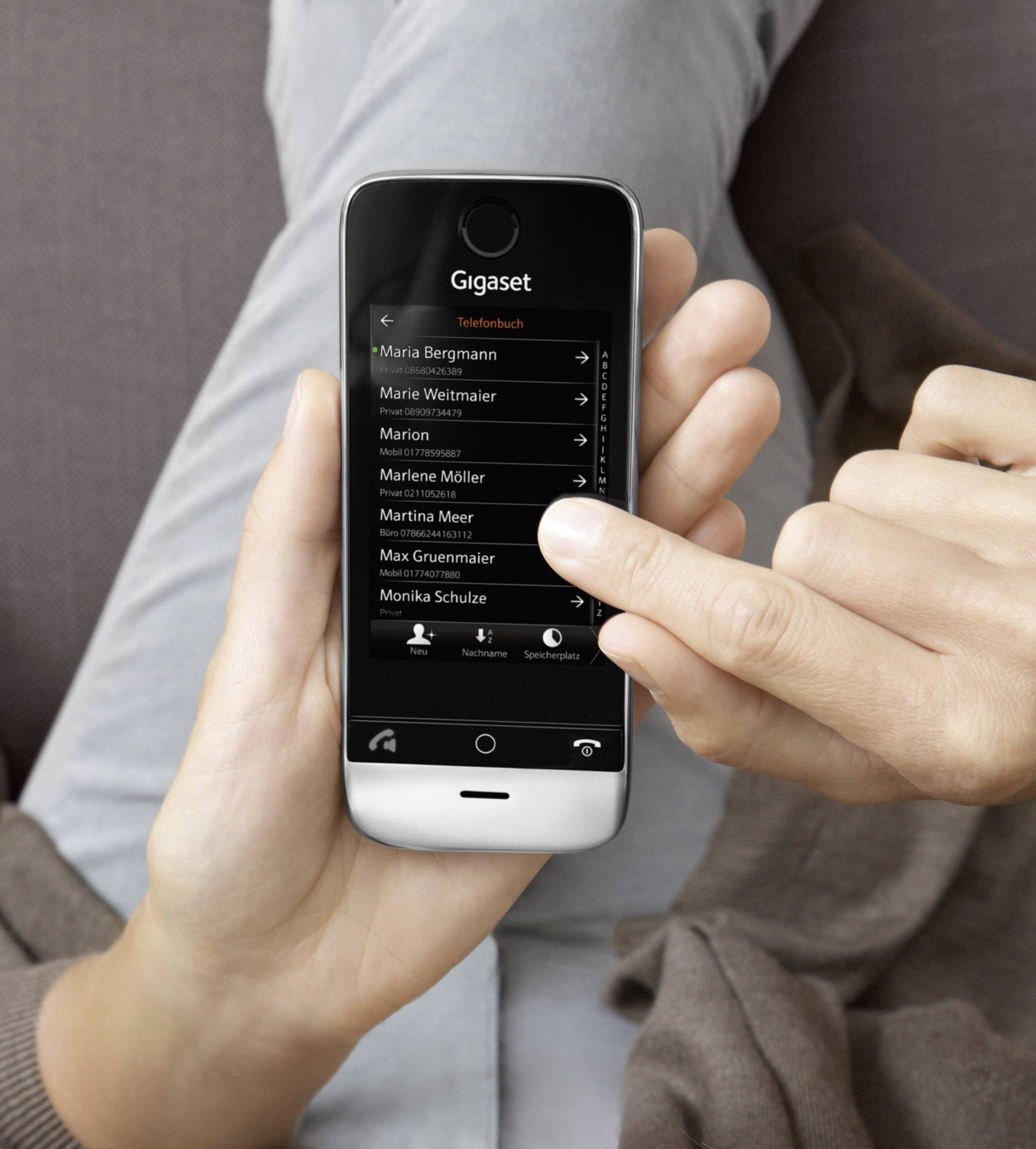 Gigaset SL910A DECT, GAP, Bluetooth® Schnurloses Telefon analog Anrufbeantworter, Touchscreen Edelstahl, Schwarz