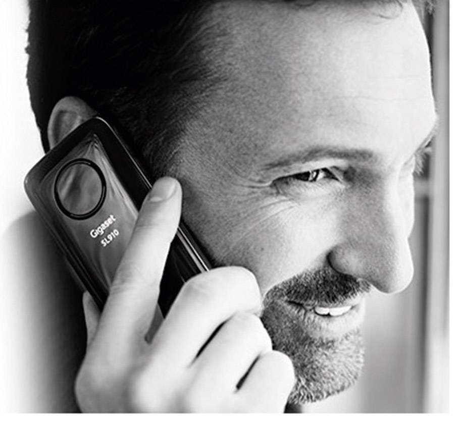 Gigaset SL910A DECT, GAP, Bluetooth® Schnurloses Telefon analog Anrufbeantworter, Touchscreen Edelstahl, Schwarz