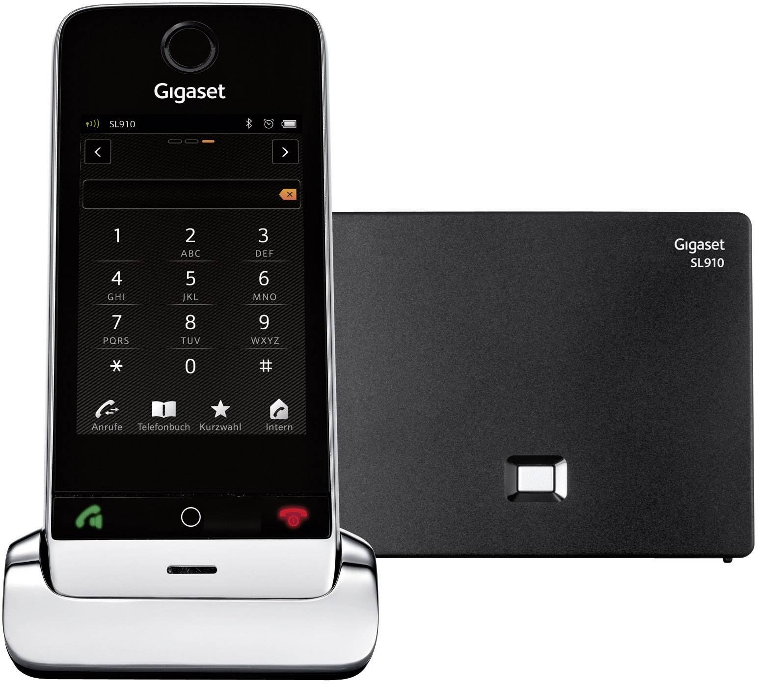Gigaset SL910A DECT, GAP, Bluetooth® Schnurloses Telefon analog Anrufbeantworter, Touchscreen Edelstahl, Schwarz