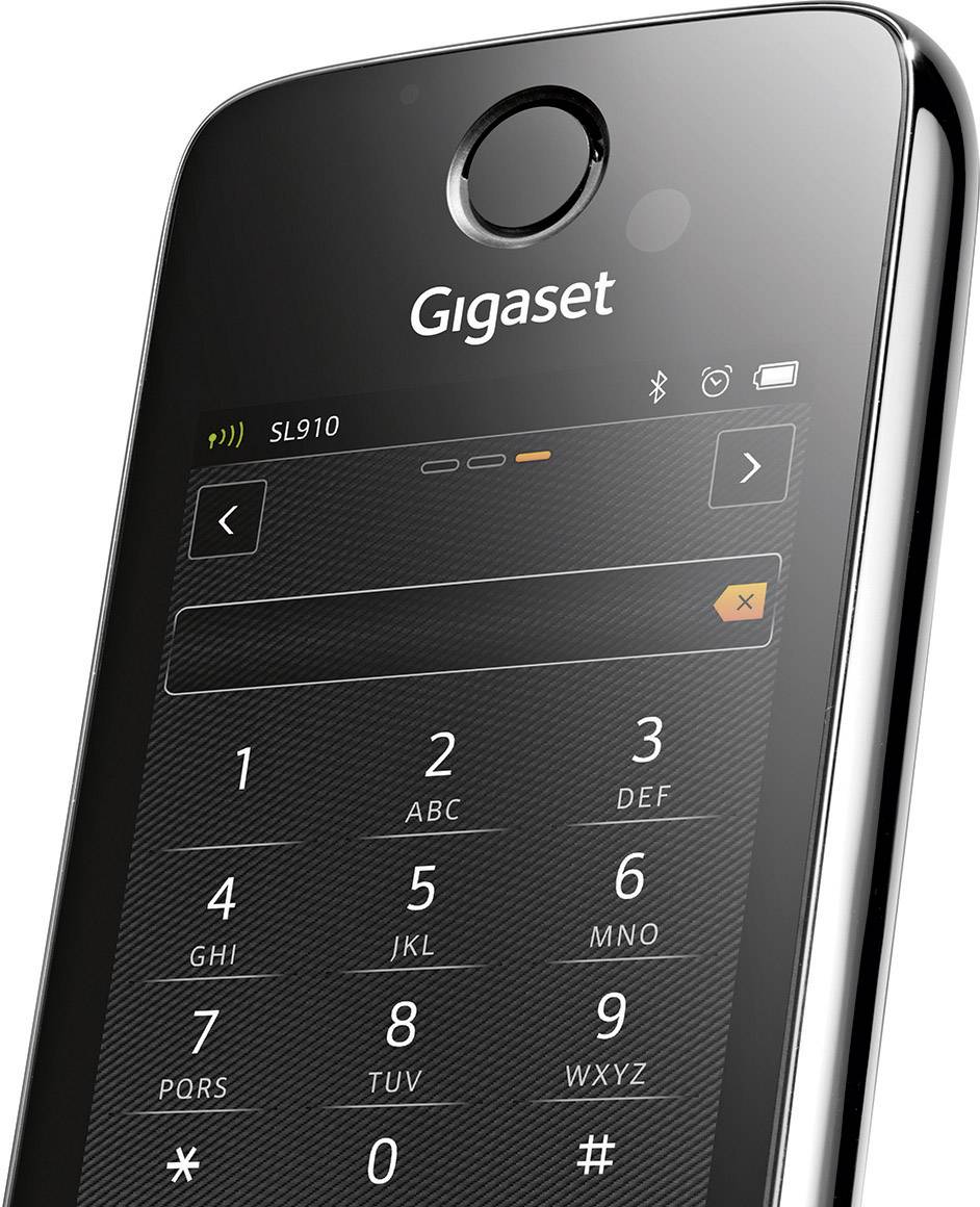 Gigaset SL910A DECT, GAP, Bluetooth® Schnurloses Telefon analog Anrufbeantworter, Touchscreen Edelstahl, Schwarz
