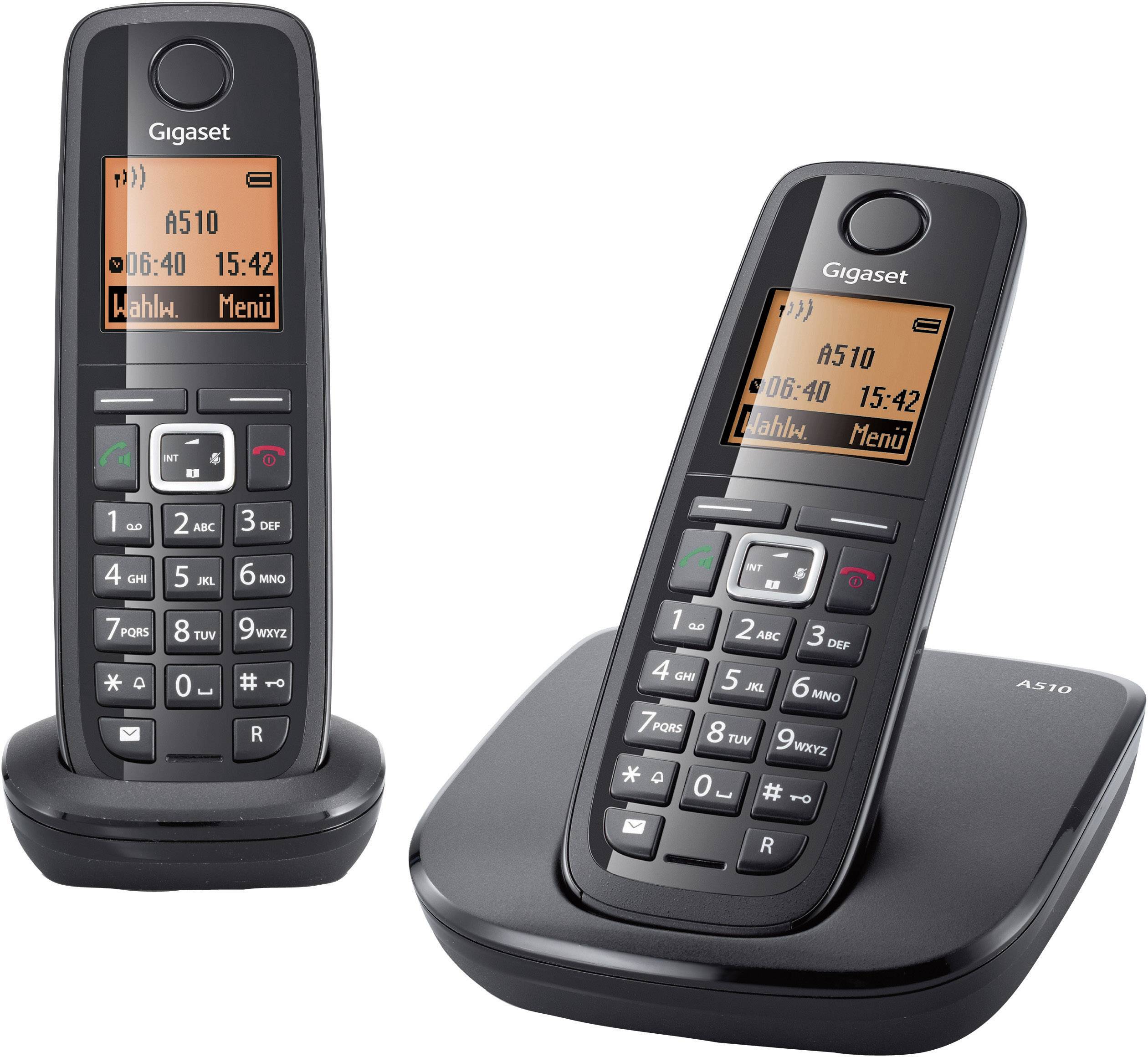 Duo schnurloses analoges Telefon Duo ( Gesprächszeit, Schwarz)
