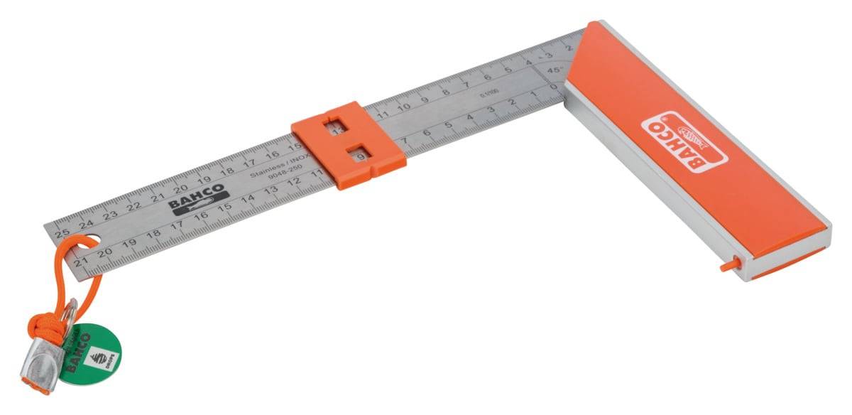 Bahco Zimmermannswinkel mit Dyneema-Sicherheitsschnur, 250 mm