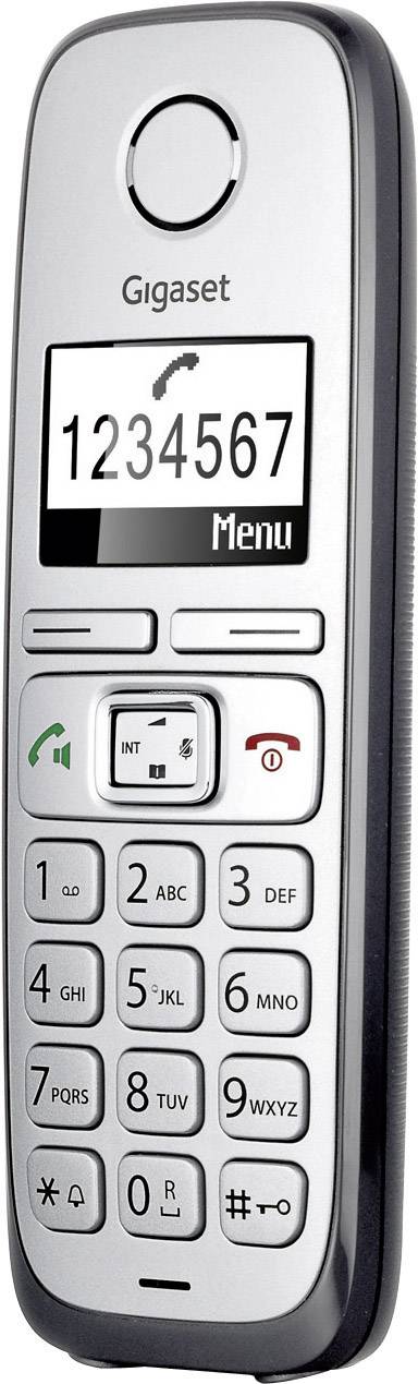 Gigaset E310A Schnurloses Seniorentelefon Anrufbeantworter Beleuchtetes Display Silber, Anthrazit