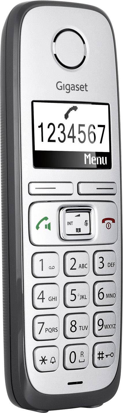 Gigaset E310A Schnurloses Seniorentelefon Anrufbeantworter Beleuchtetes Display Silber, Anthrazit