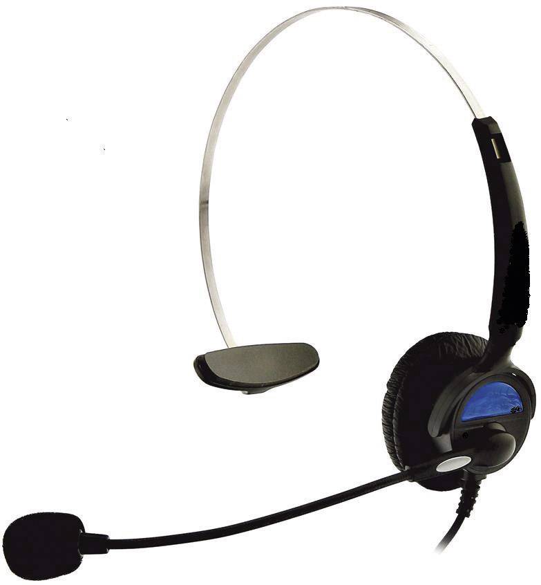 Basetech KJ-97 On Ear Headset kabelgebunden Mono Schwarz Telefon