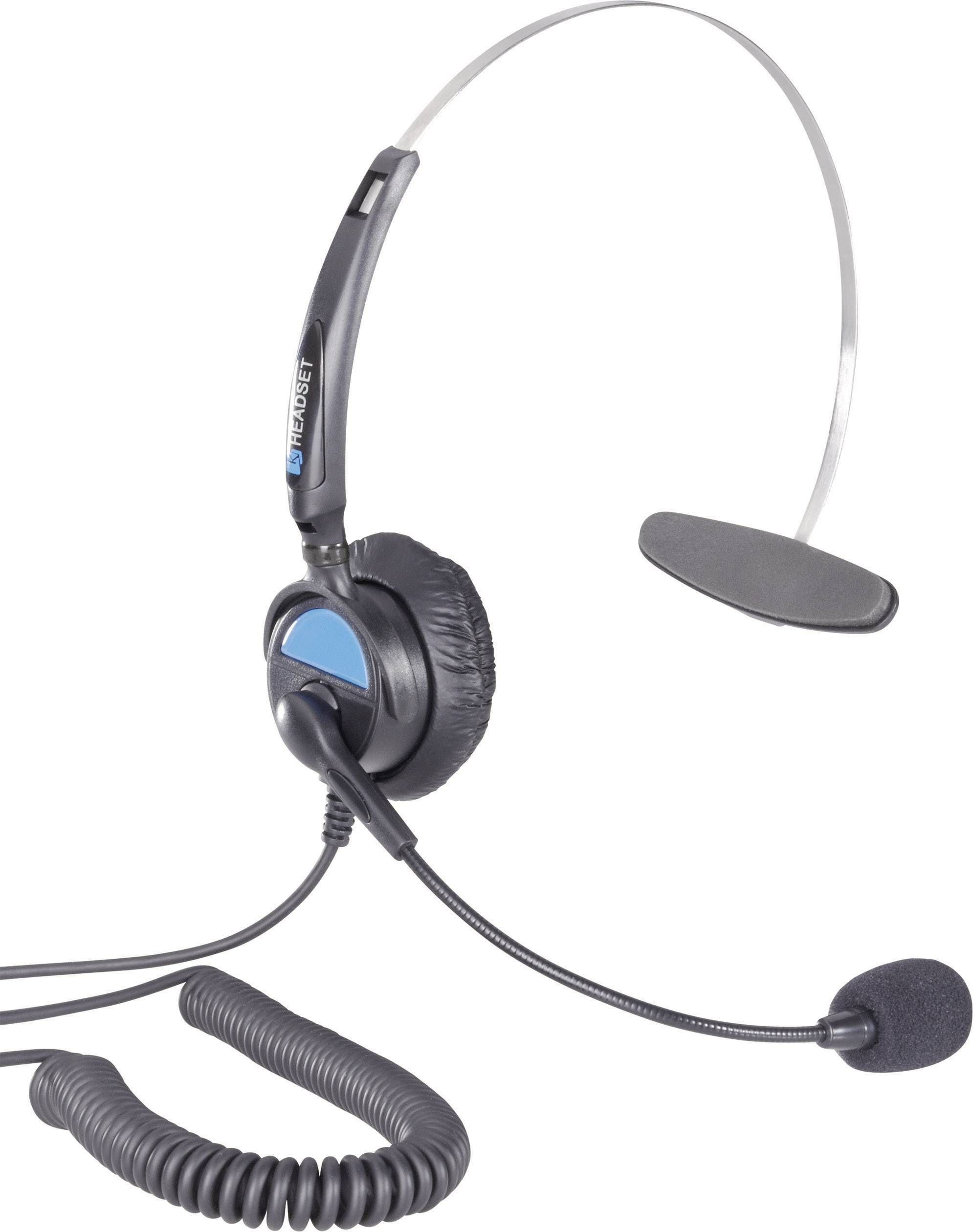 Basetech KJ-97 On Ear Headset kabelgebunden Mono Schwarz Telefon