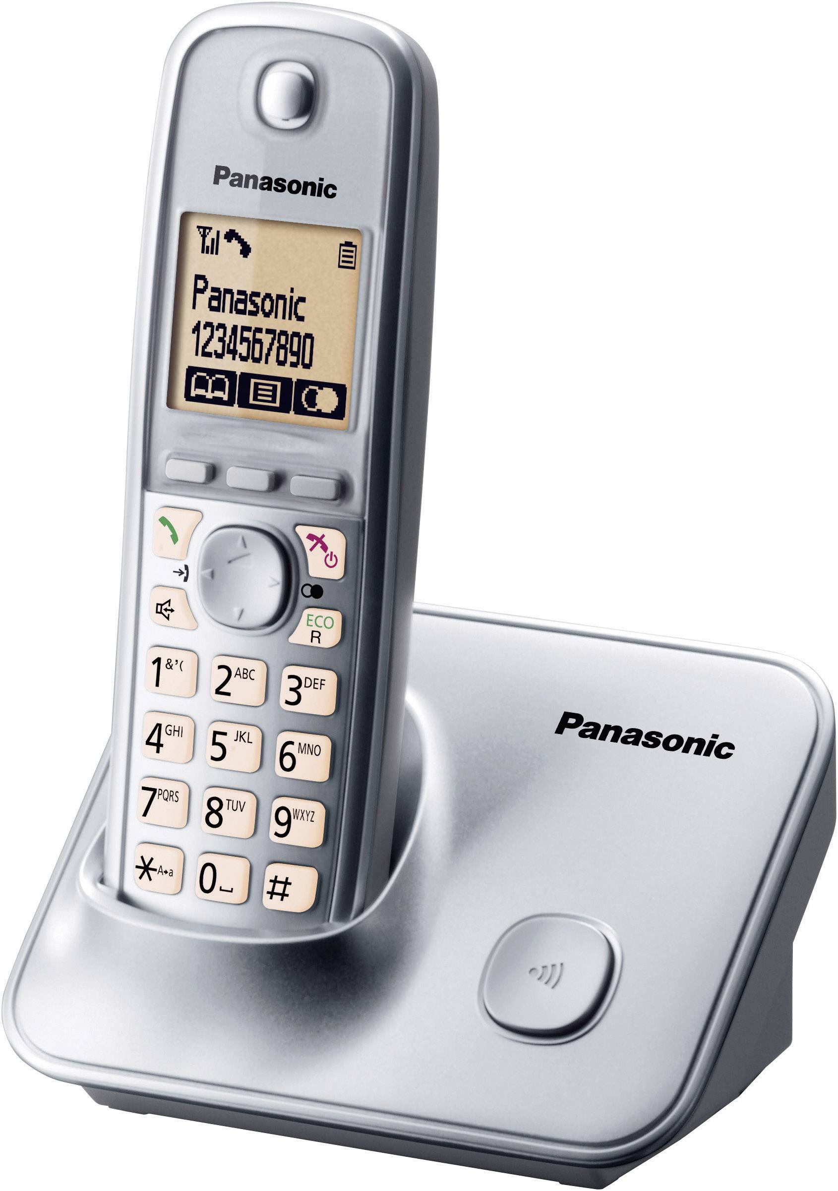 schnurloses analog Telefon (beleuchtetes Display, Silber)