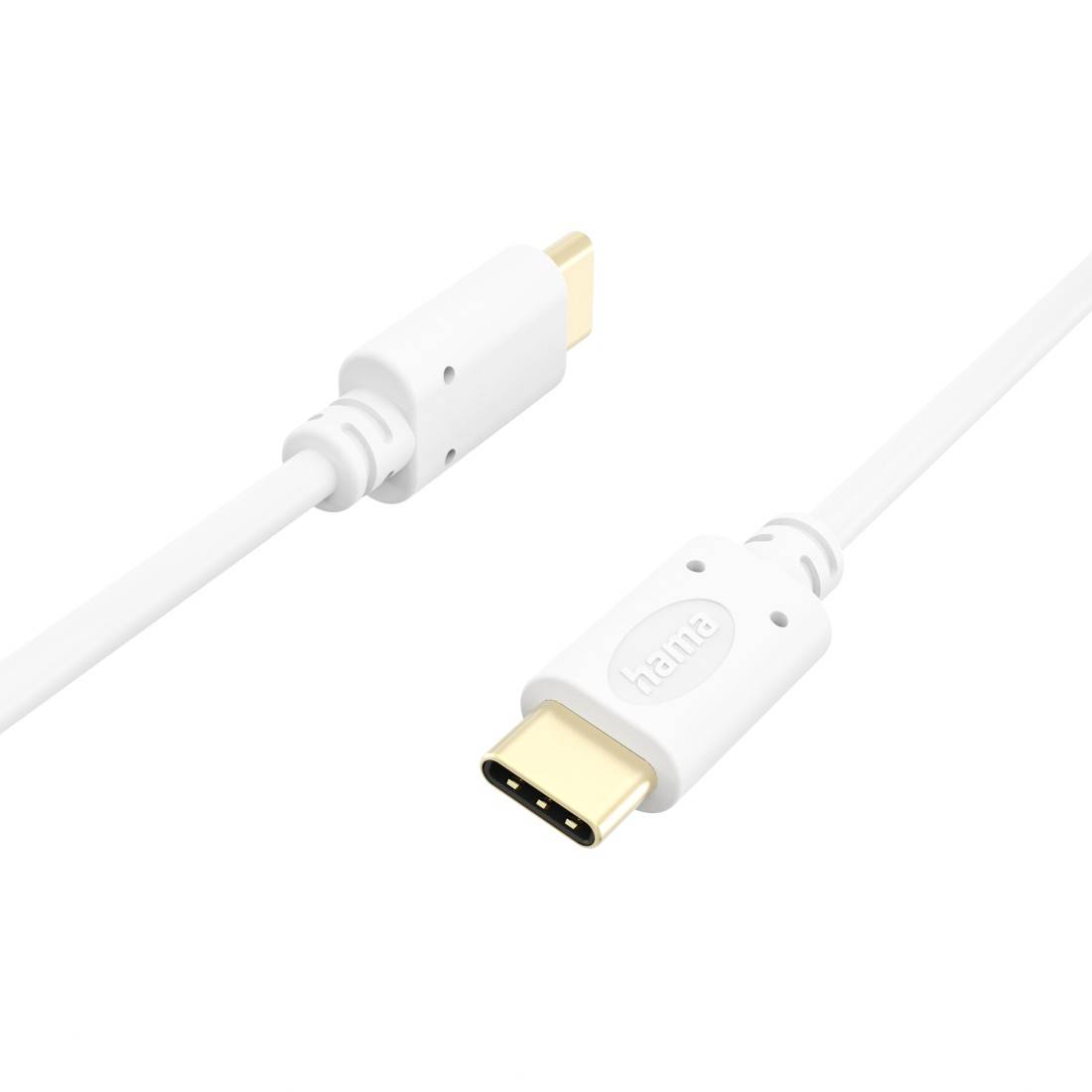 hama 00201704 Ladekabel, USB-C - USB-C, 1,5 m, Weiß