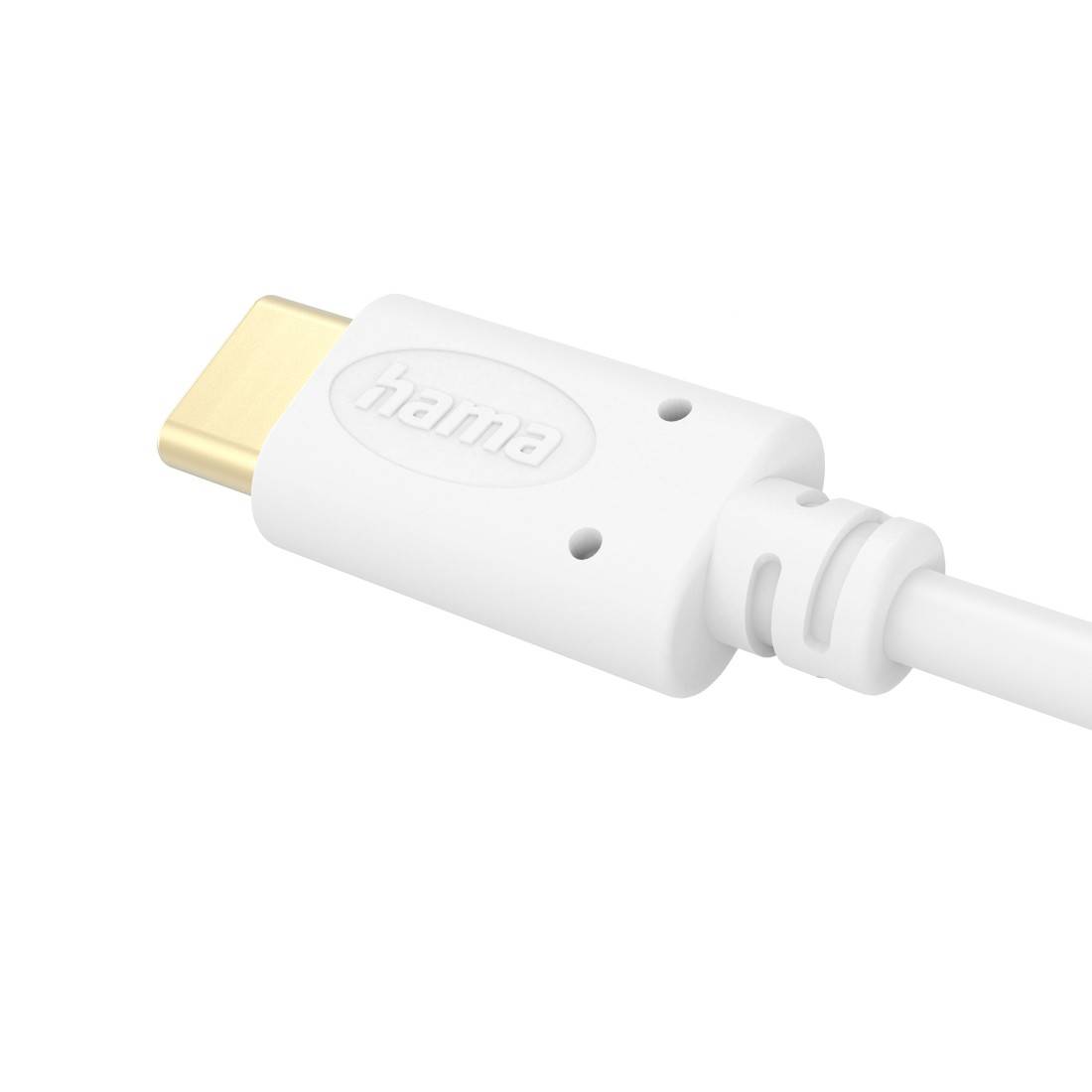 hama 00201704 Ladekabel, USB-C - USB-C, 1,5 m, Weiß