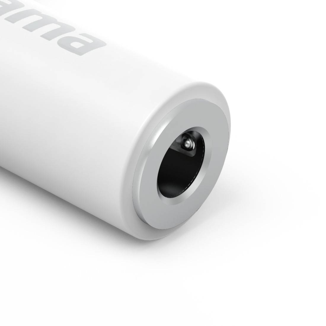 hama 00201700 Aux-Adapter Lightning – 3,5-mm-Klinke-Buchse, 90° Winkelstecker, Weiß