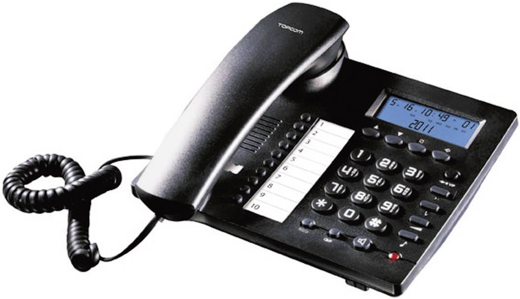 Topcom Deskmaster 4100 Schnurgebundenes Telefon, analog Freisprechen Beleuchtetes Display Schwarz