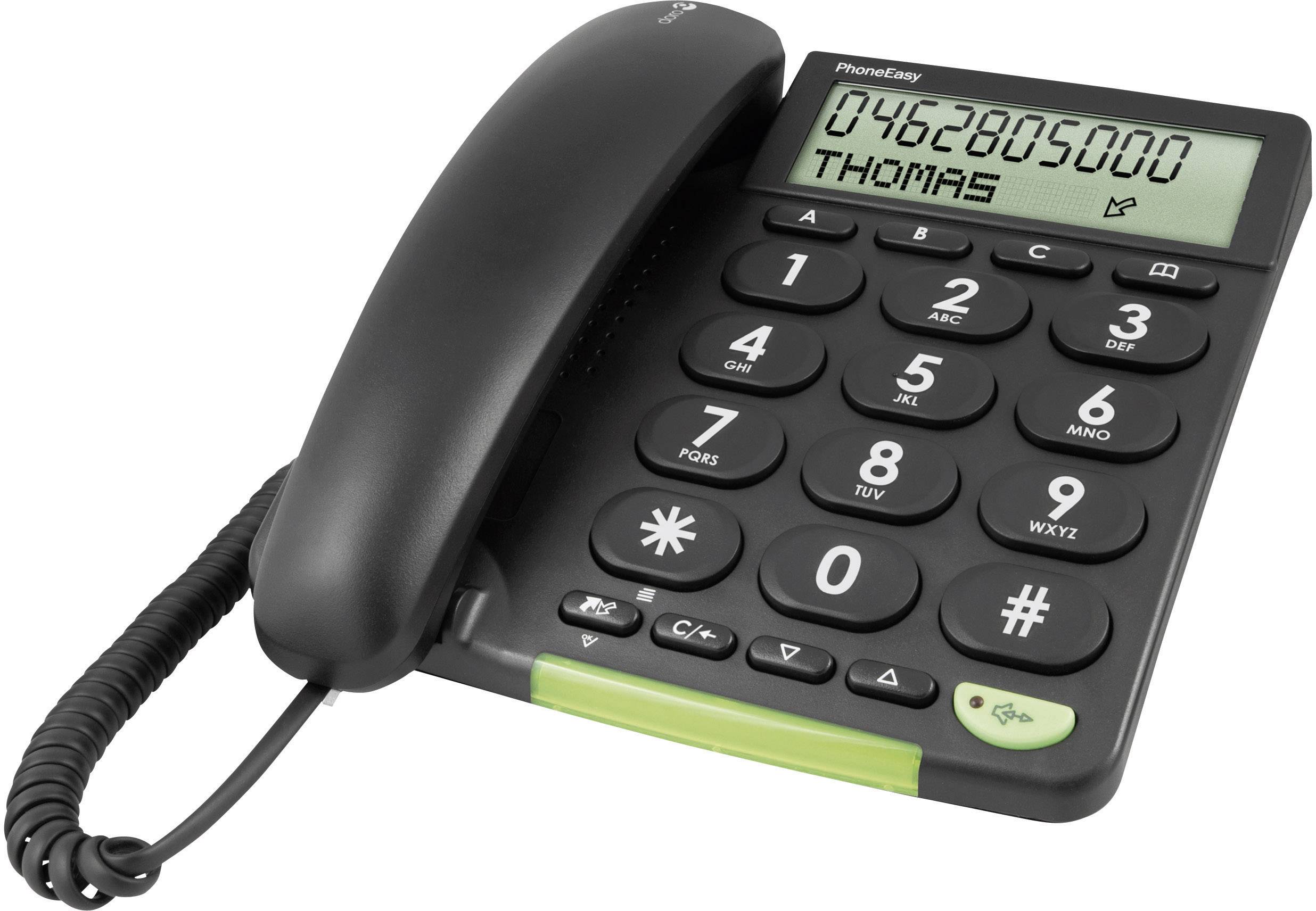 doro PhoneEasy 312cs Schnurgebundenes Seniorentelefon Optische Anrufsignalisierung Matt Schwarz
