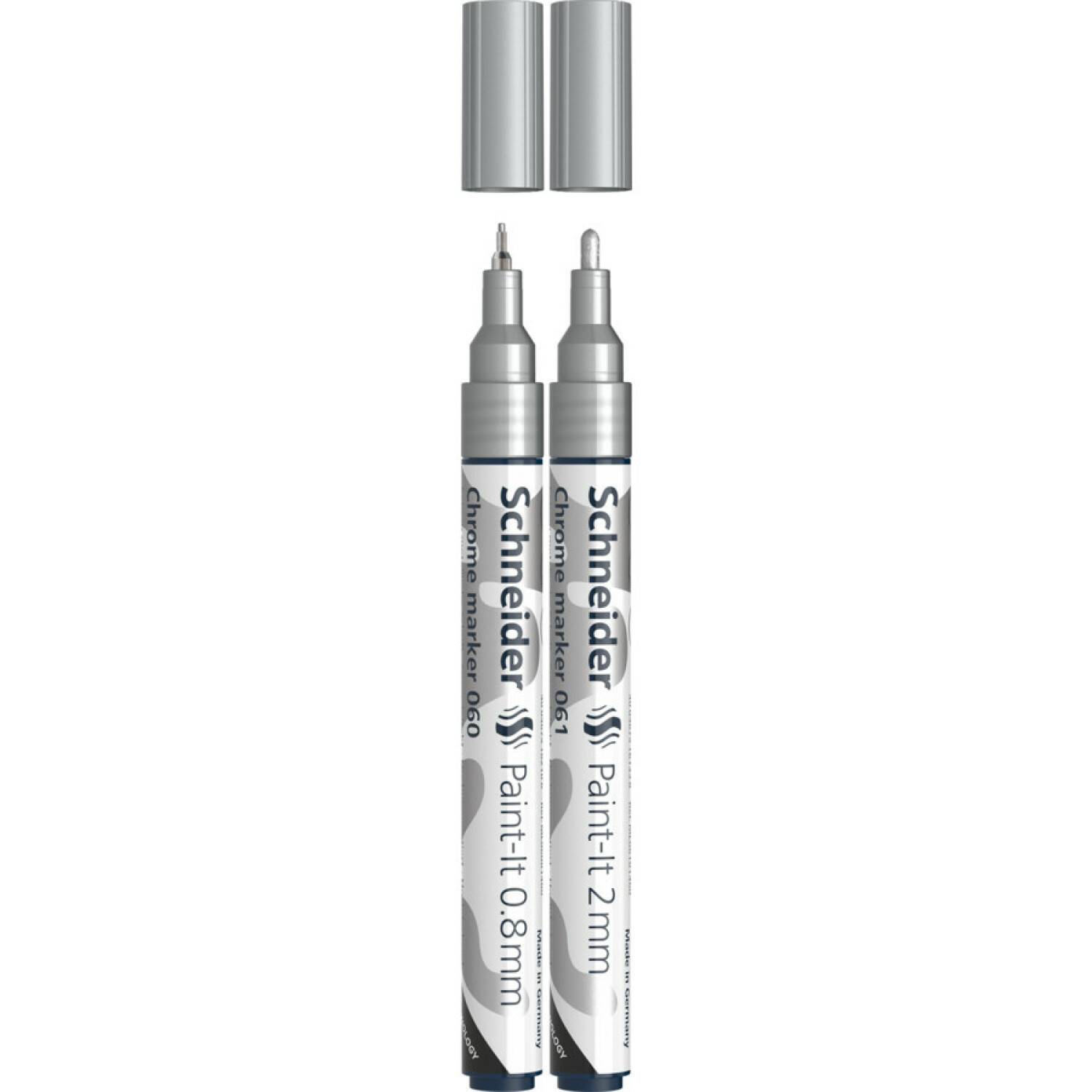 Schneider Schreibgeräte ML06011501, 2 Stück(e), Chrom, Grau, Weiß, Tube, 0,8 mm, 2 mm